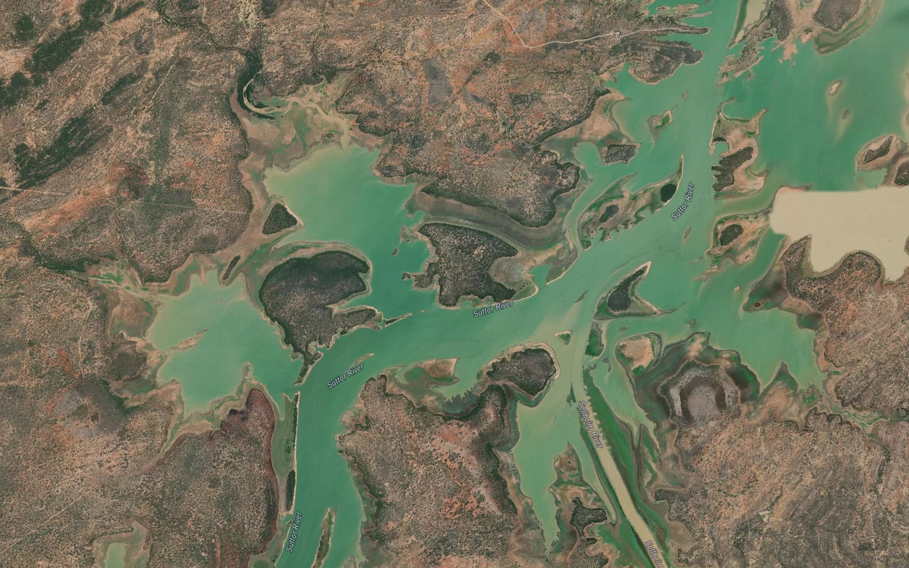 Satellite map of the Boundary Creek