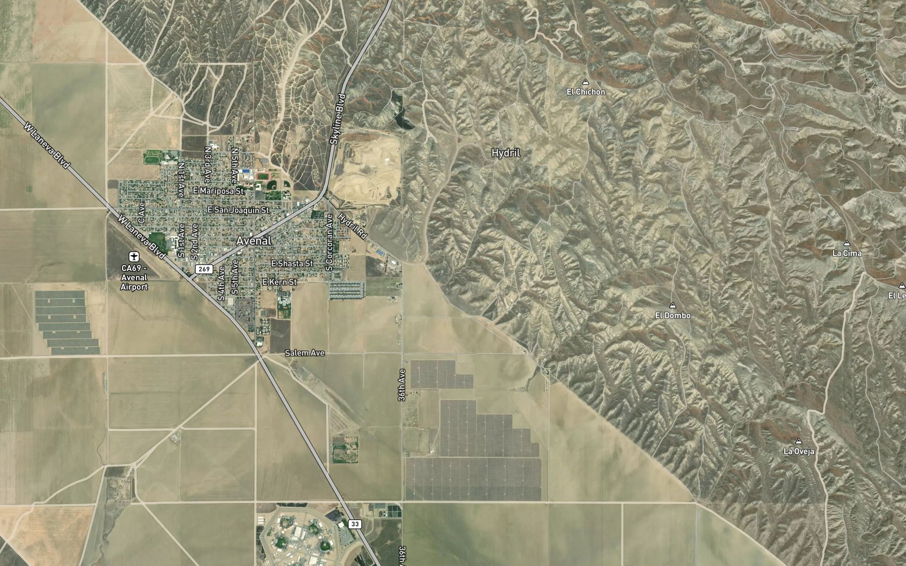 Satellite map of the Arroyo Chico