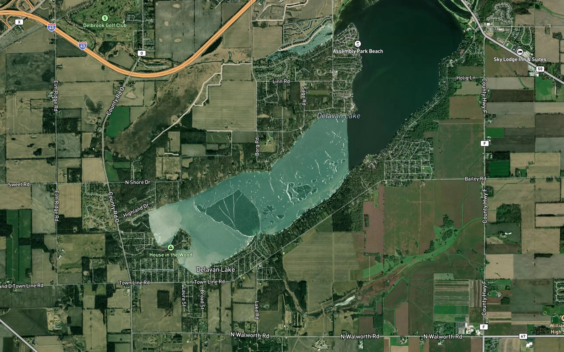 Satellite map of the Willow Point