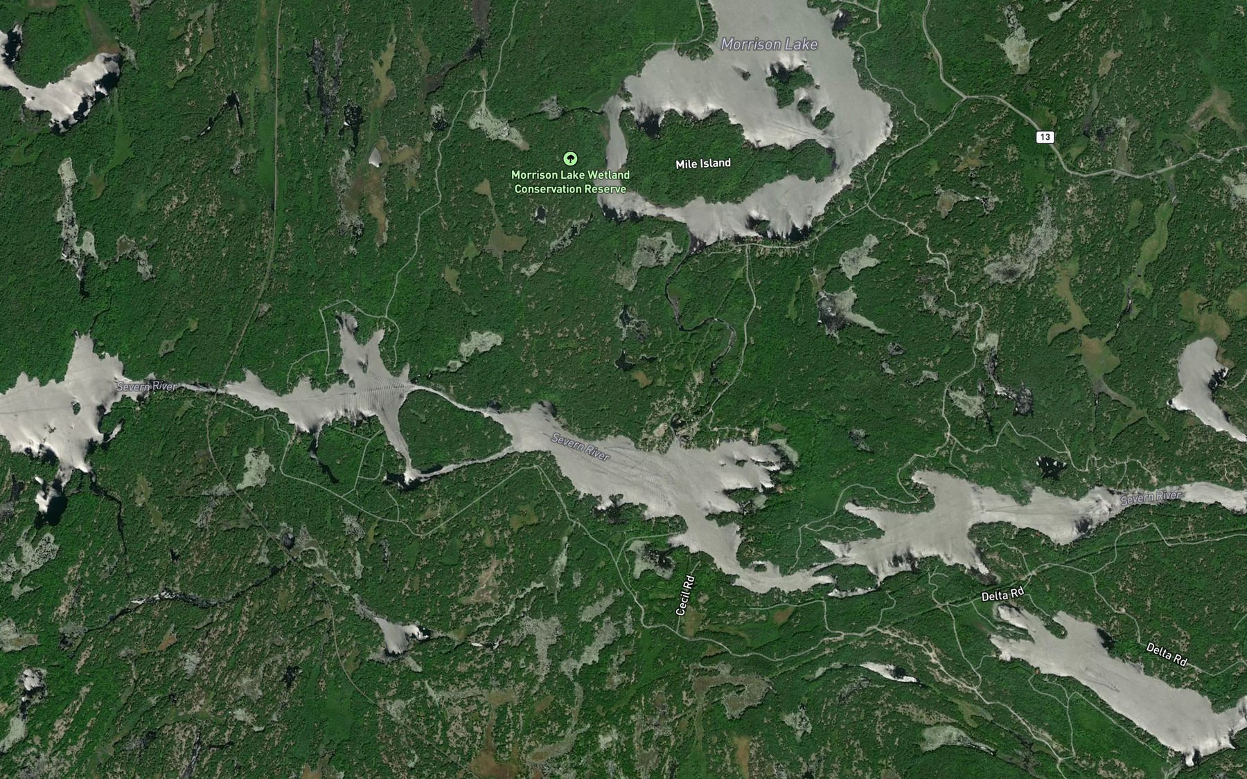 Satellite map of the Morrison Creek