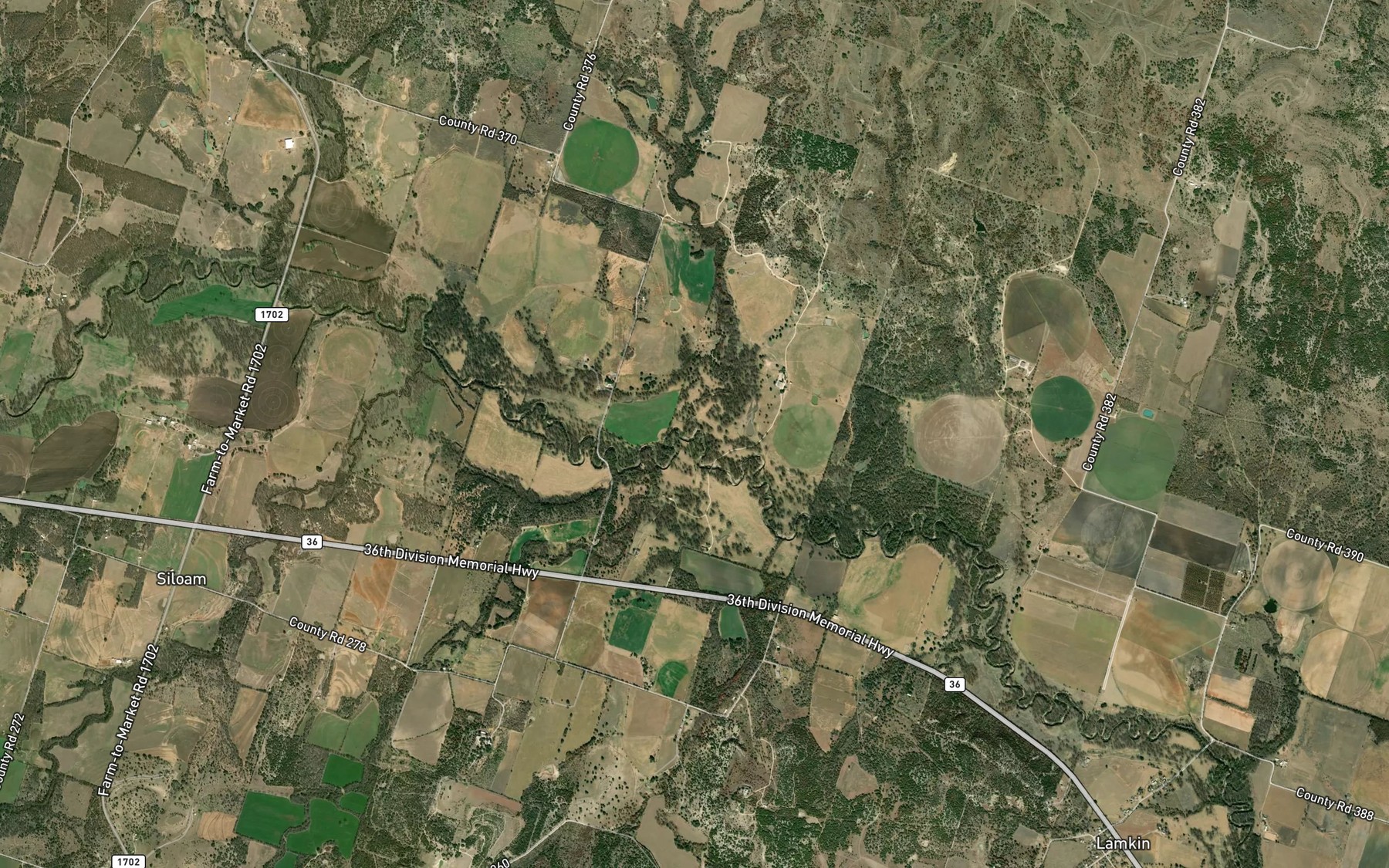 Satellite map of the Bee Branch