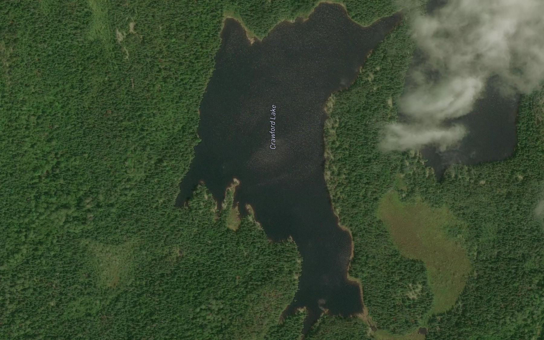 Satellite map of the Crawford Lake