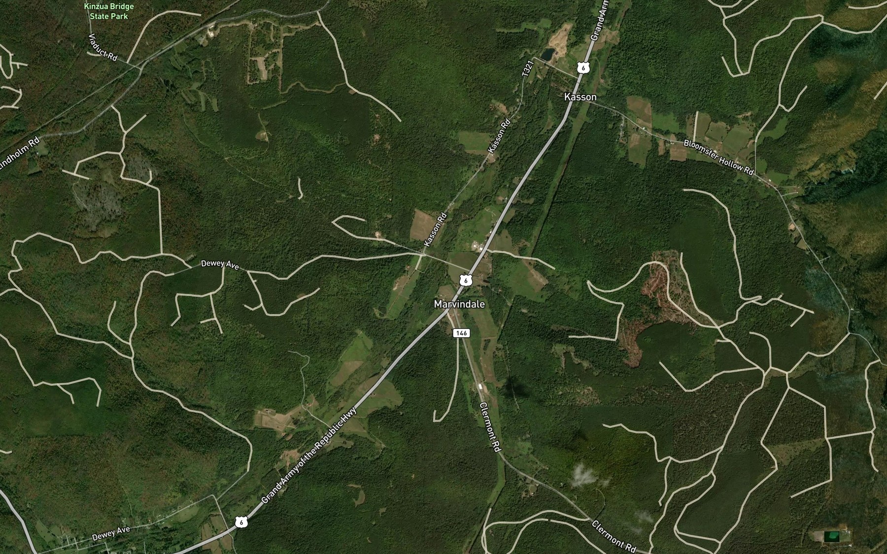 Satellite map of the Warner Brook