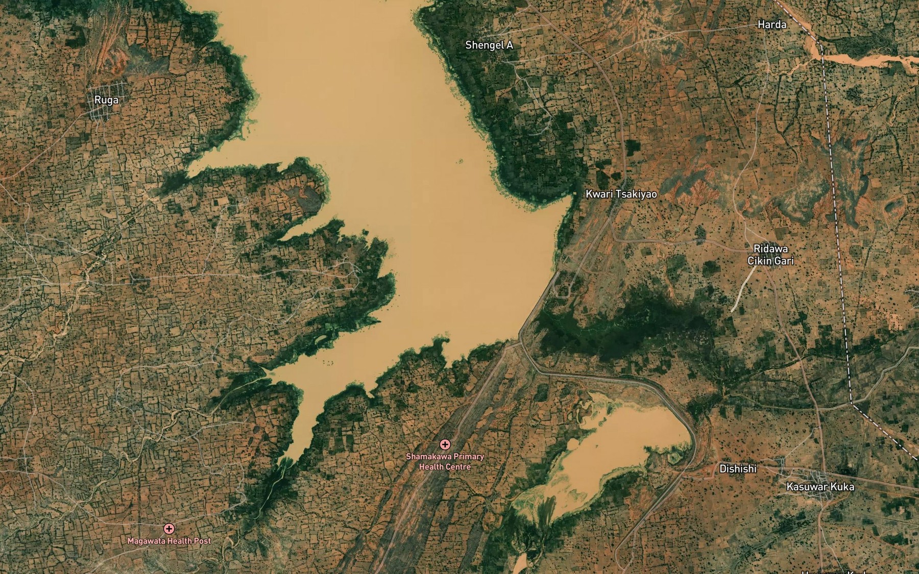 Satellite map of the River Dankwai