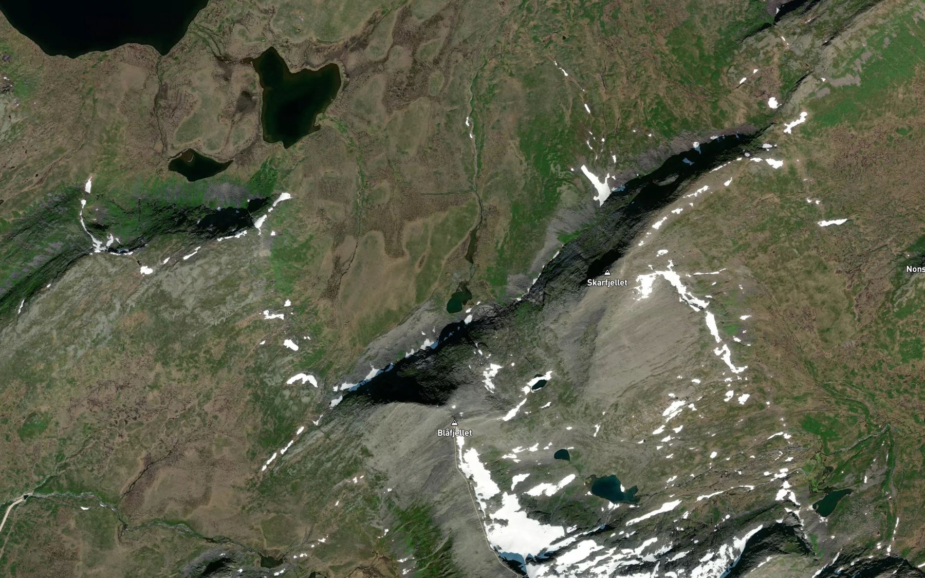 Satellite map of the Fresviktjorna