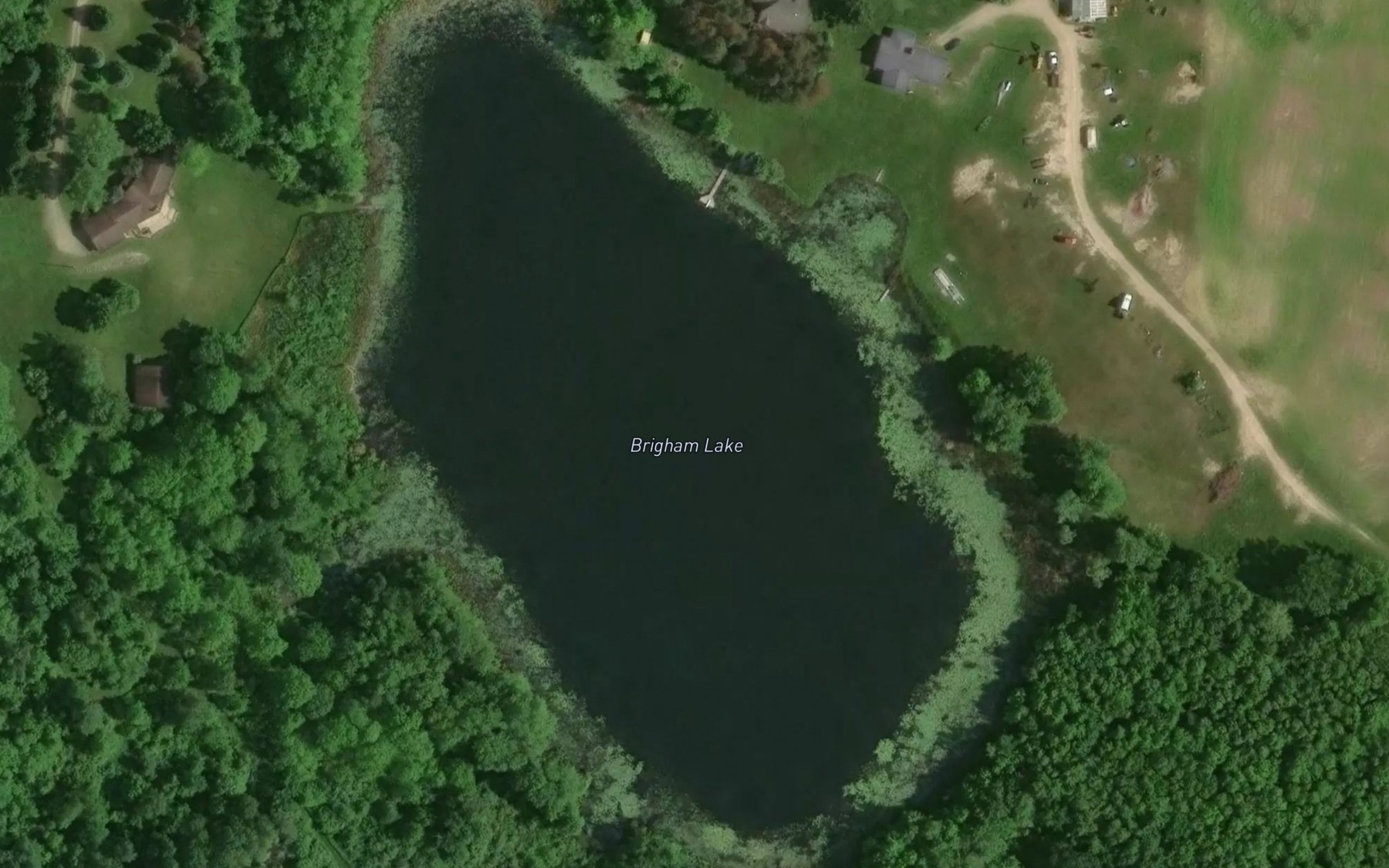 Satellite map of the Brigham Lake