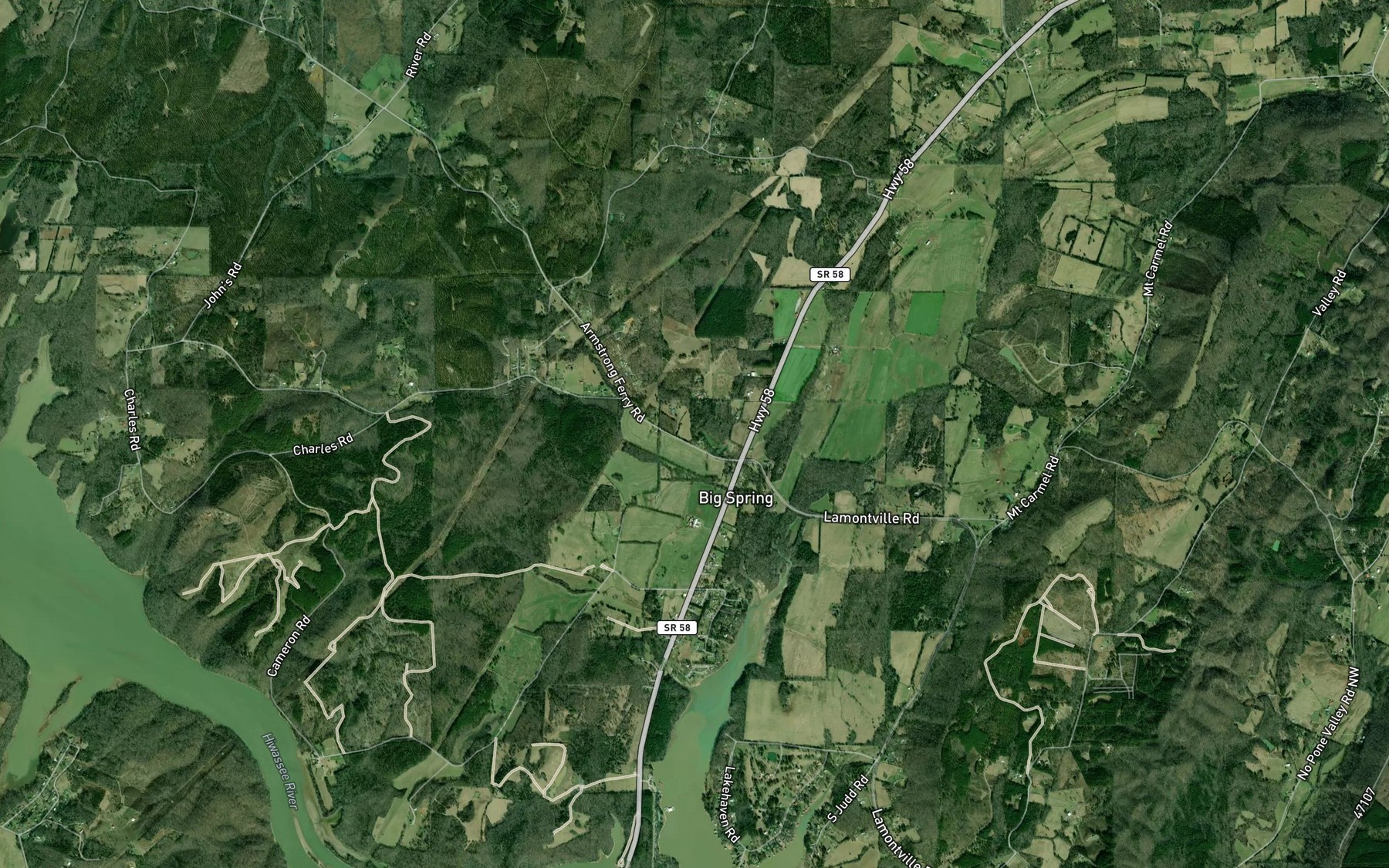 Satellite map of the Big Spring