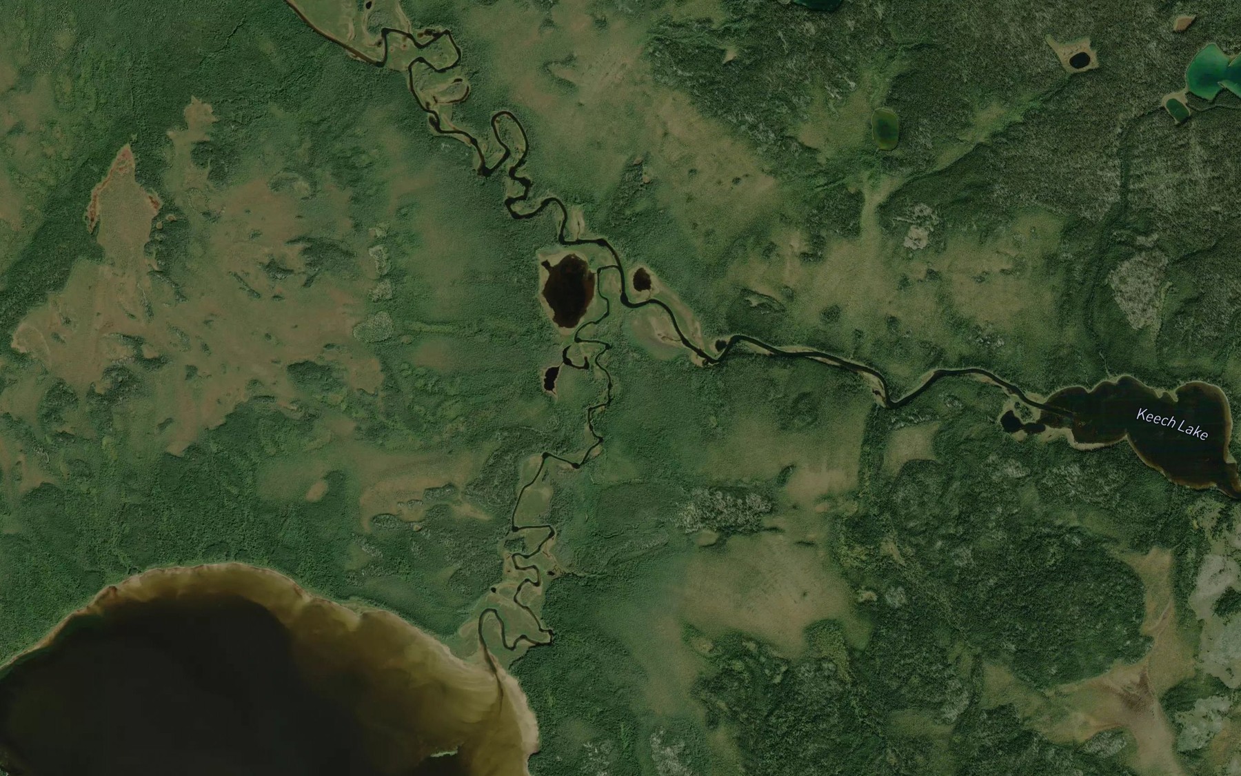 Satellite map of the Mamiegowish River