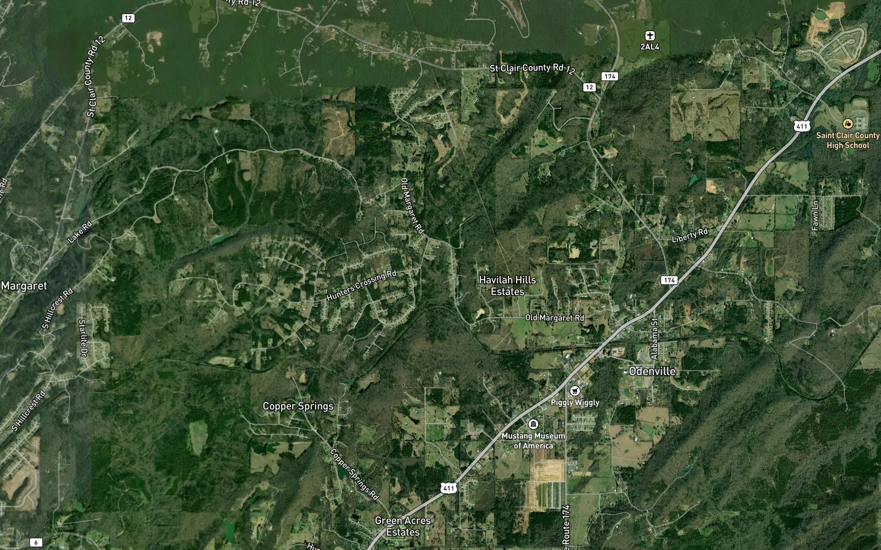 Satellite map of the Denman Spring