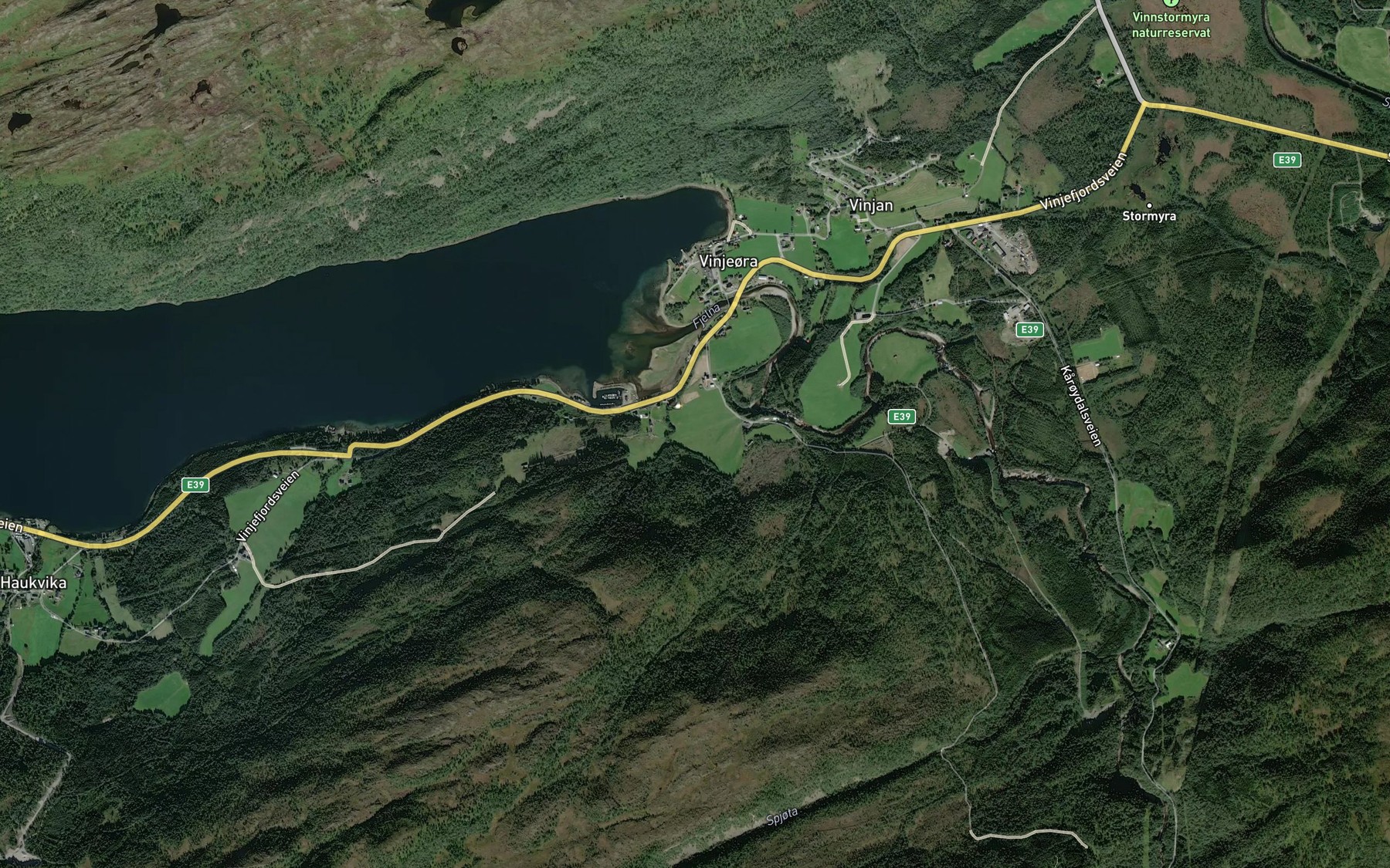 Satellite map of the Fjelna