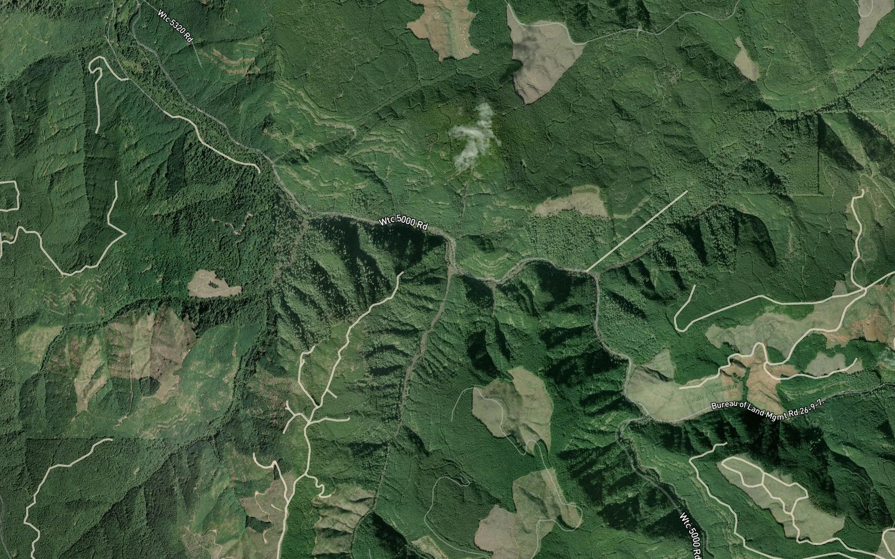 Satellite map of the Gooseberry Creek