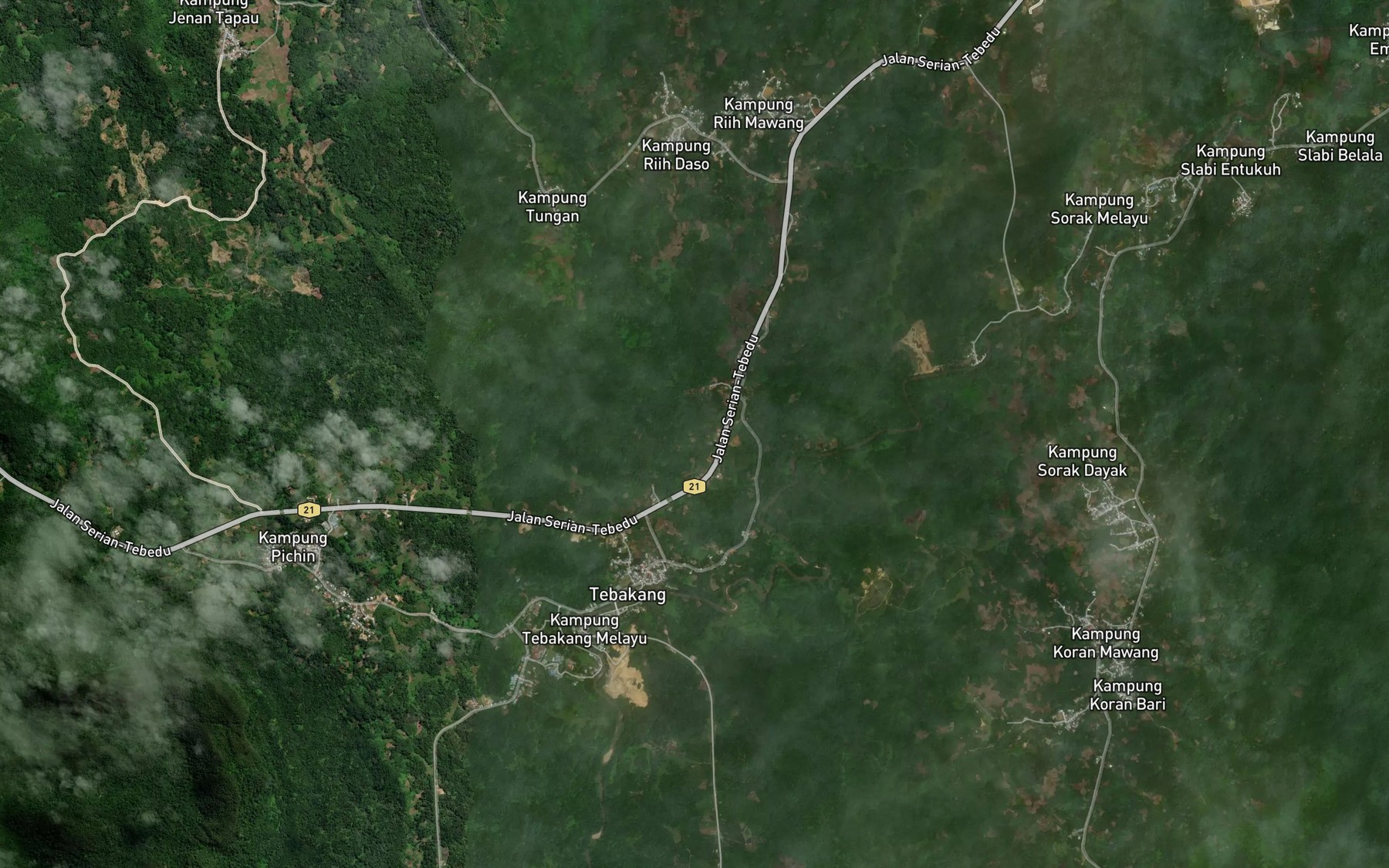 Satellite map of the Sungai Baruh