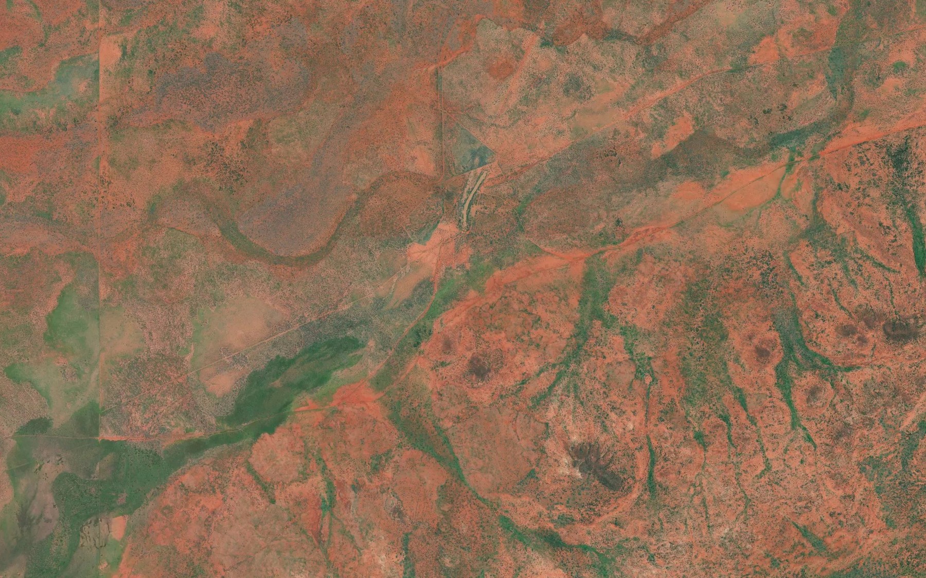 Satellite map of the Sandover River