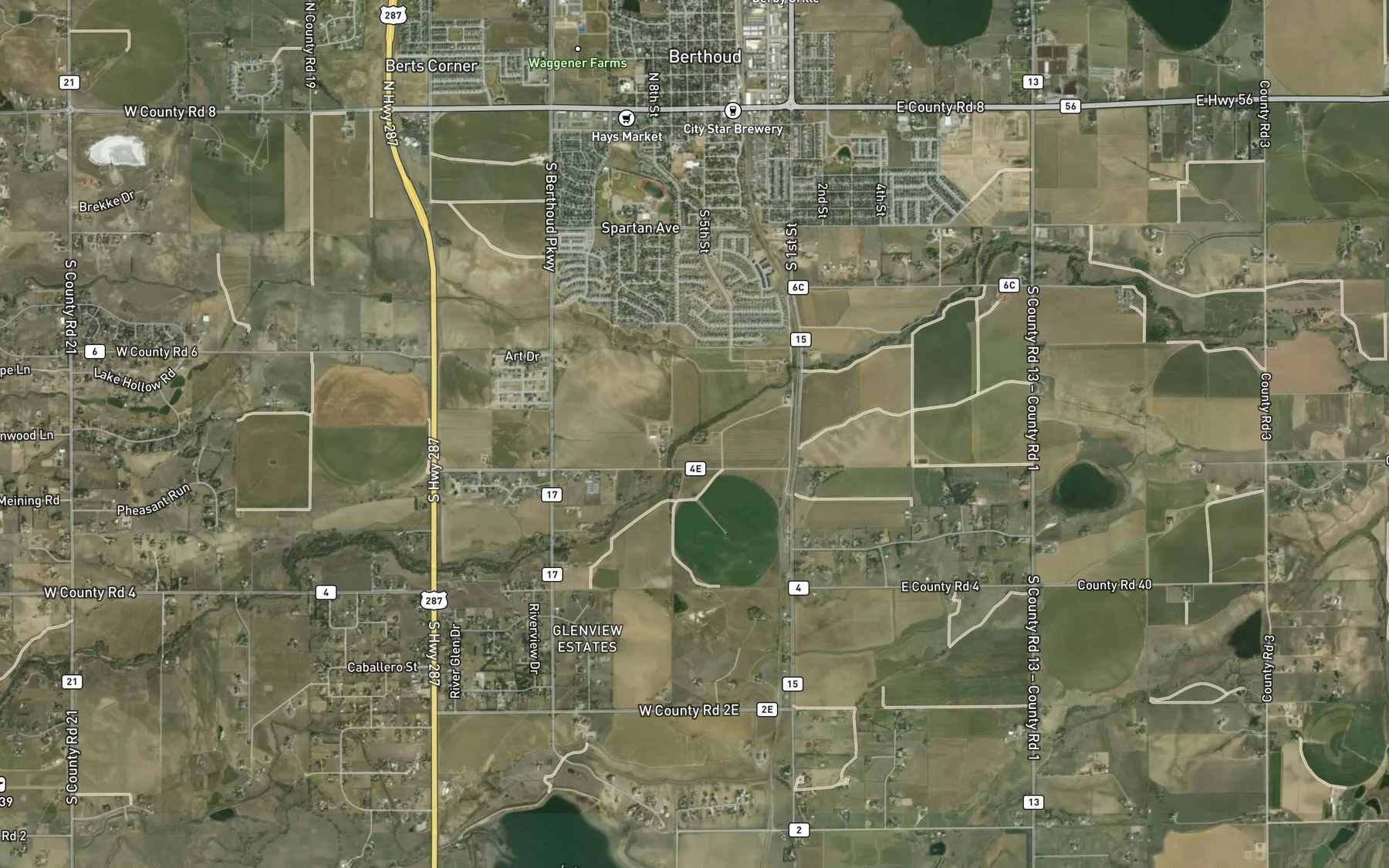 Satellite map of the Dry Creek