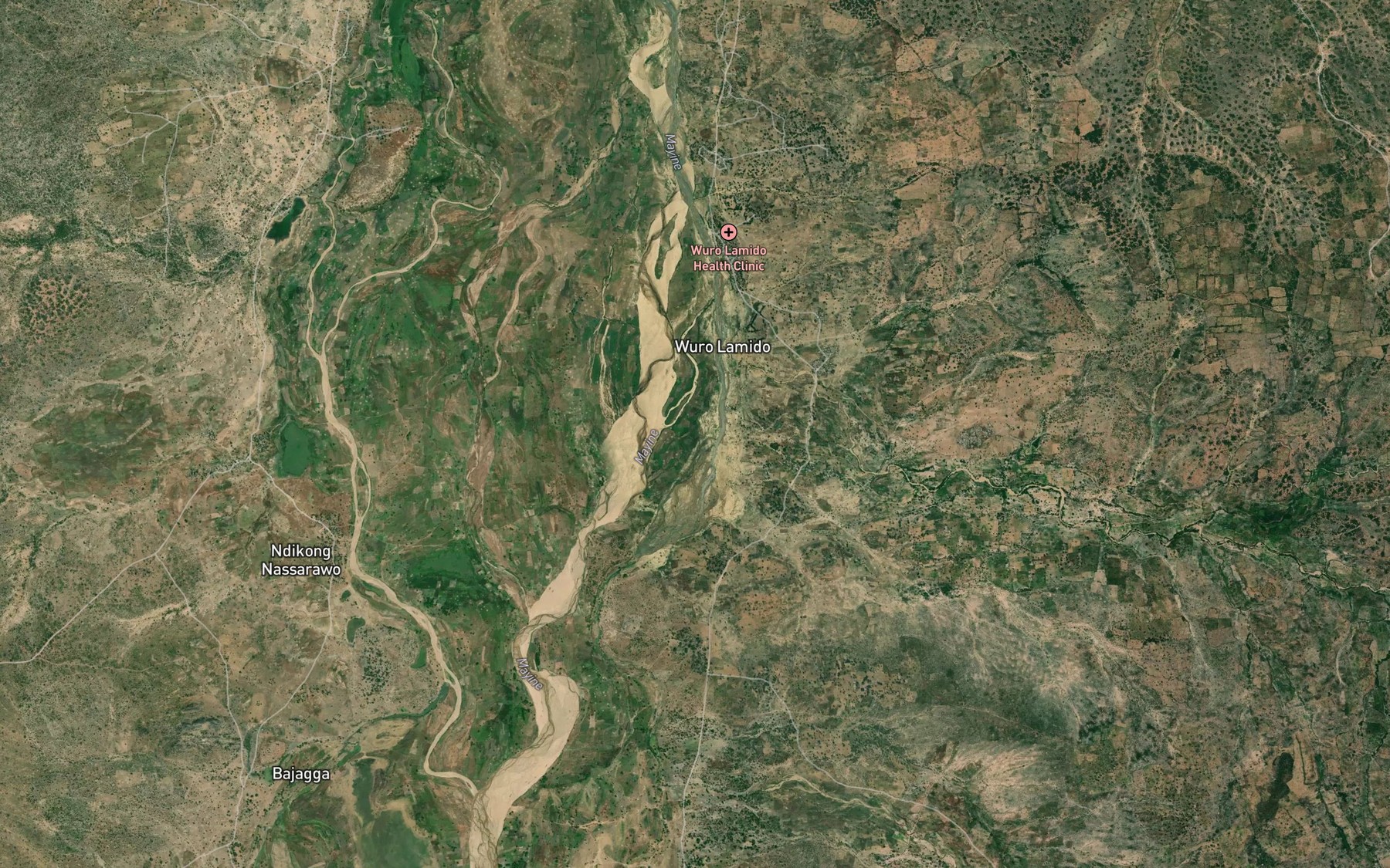 Satellite map of the Mayo Baka