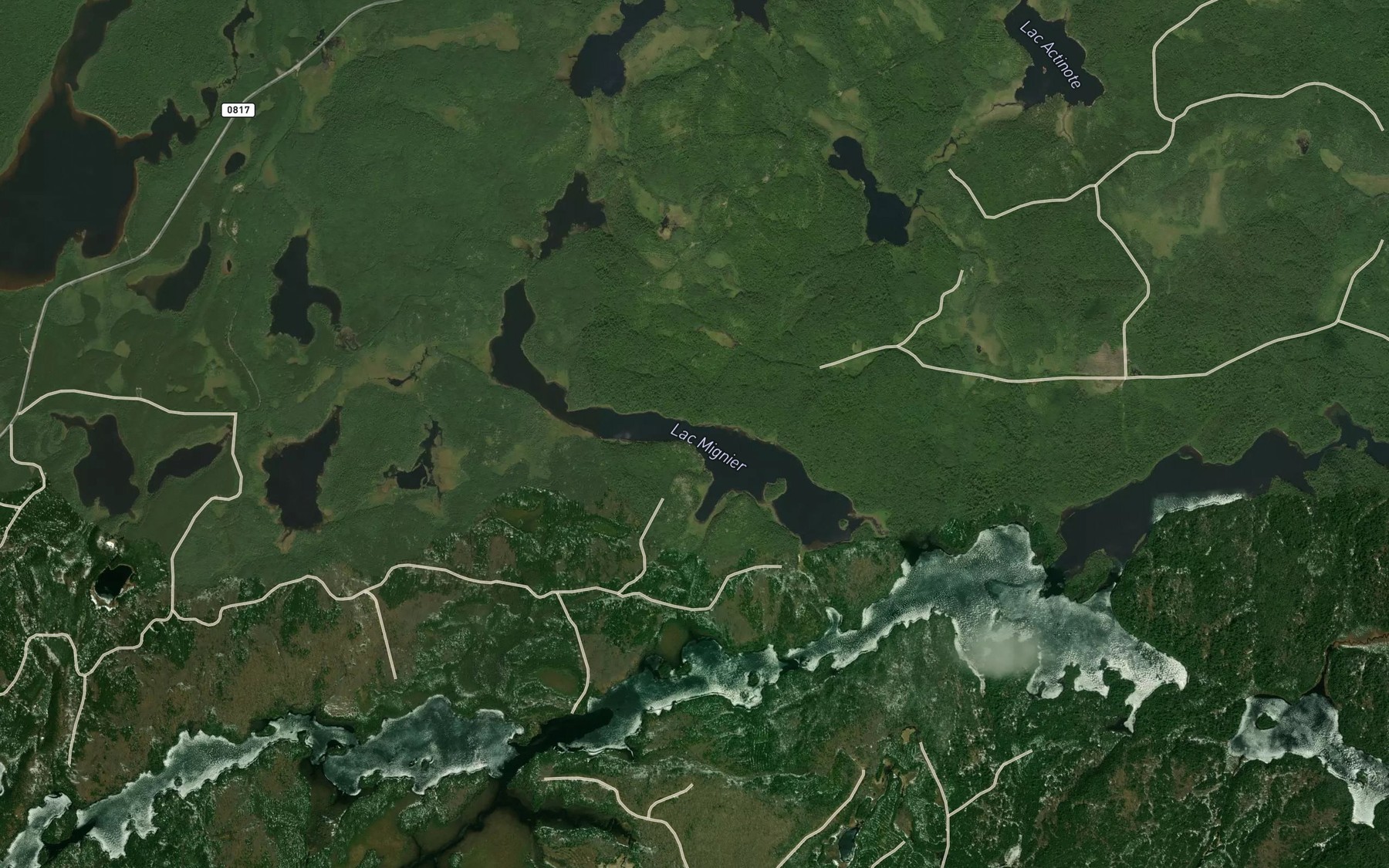 Satellite map of the Lac Mignier