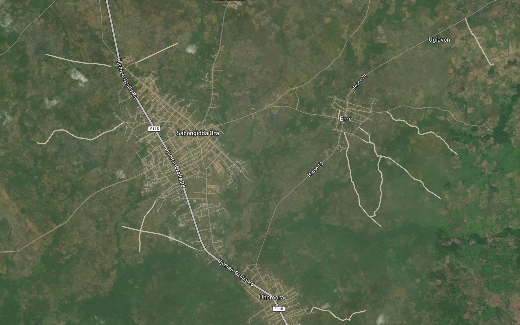 Satellite map of the River Ule