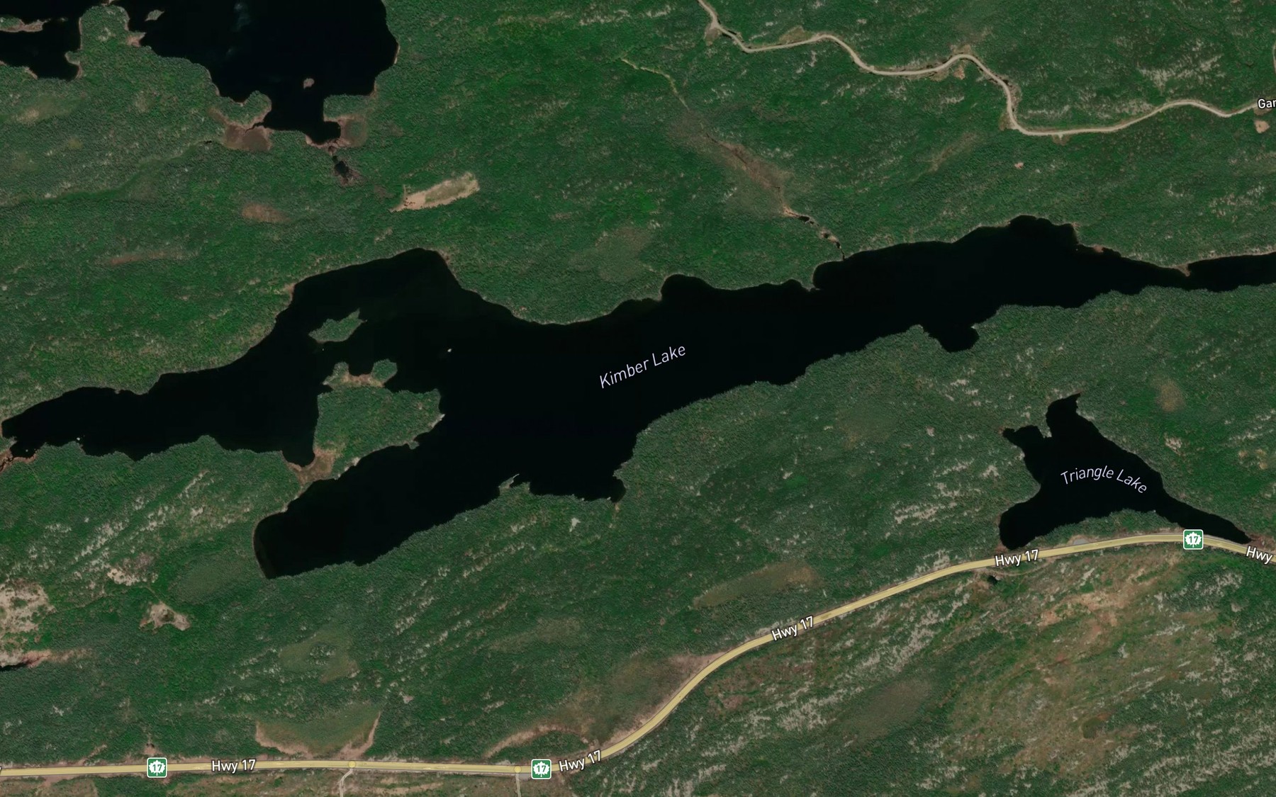 Satellite map of the Kimber Lake