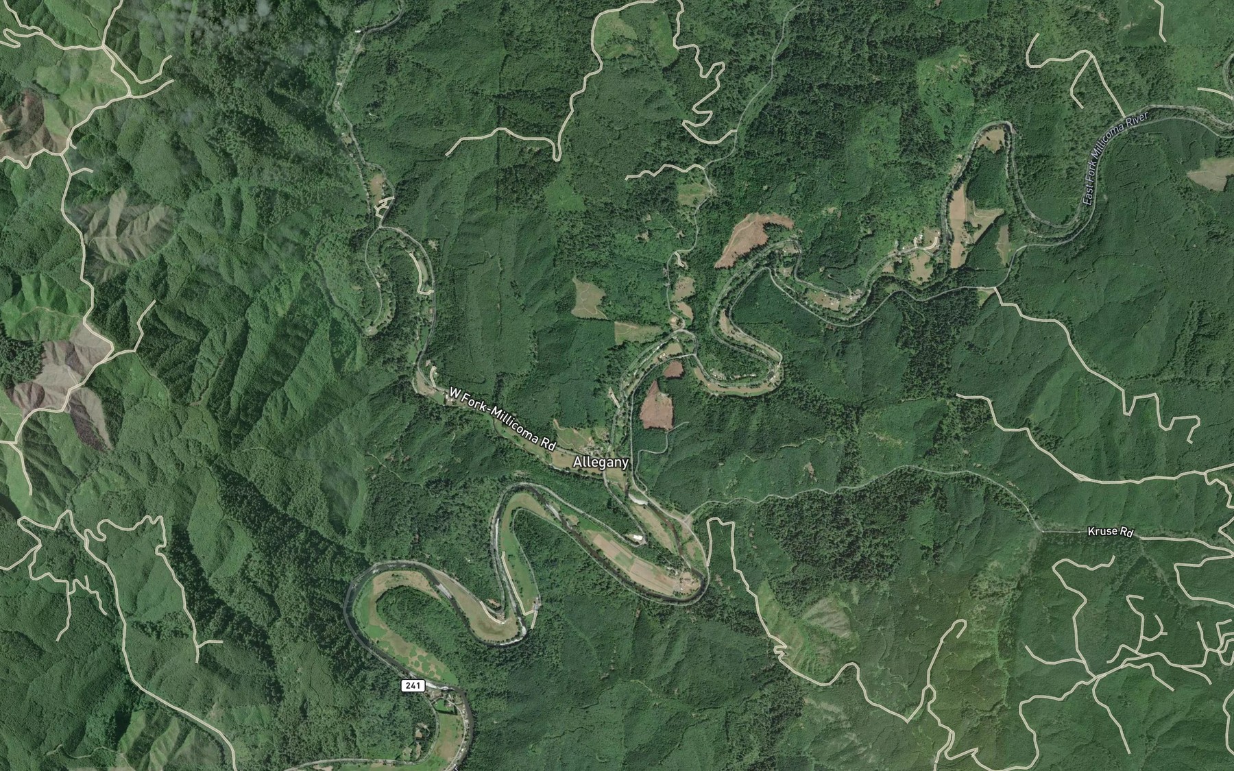 Satellite map of the Nowlin Creek