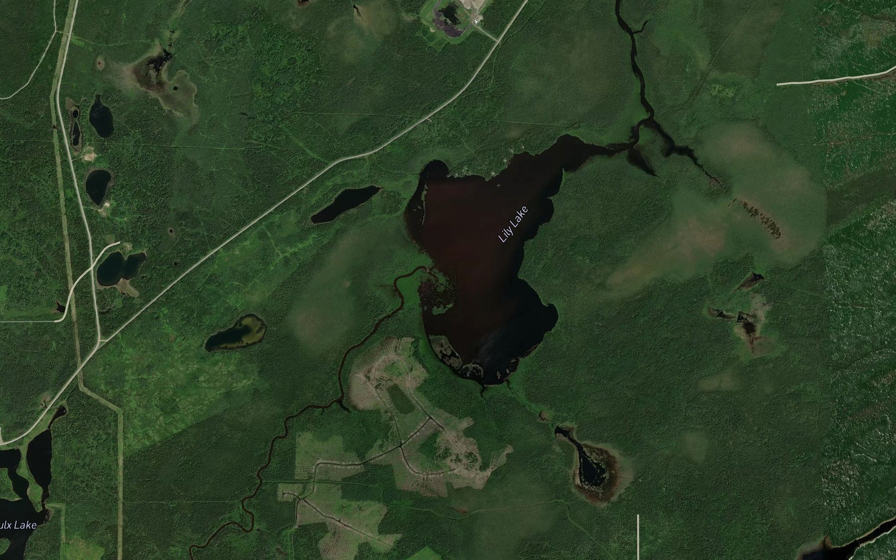 Satellite map of the Bass Creek
