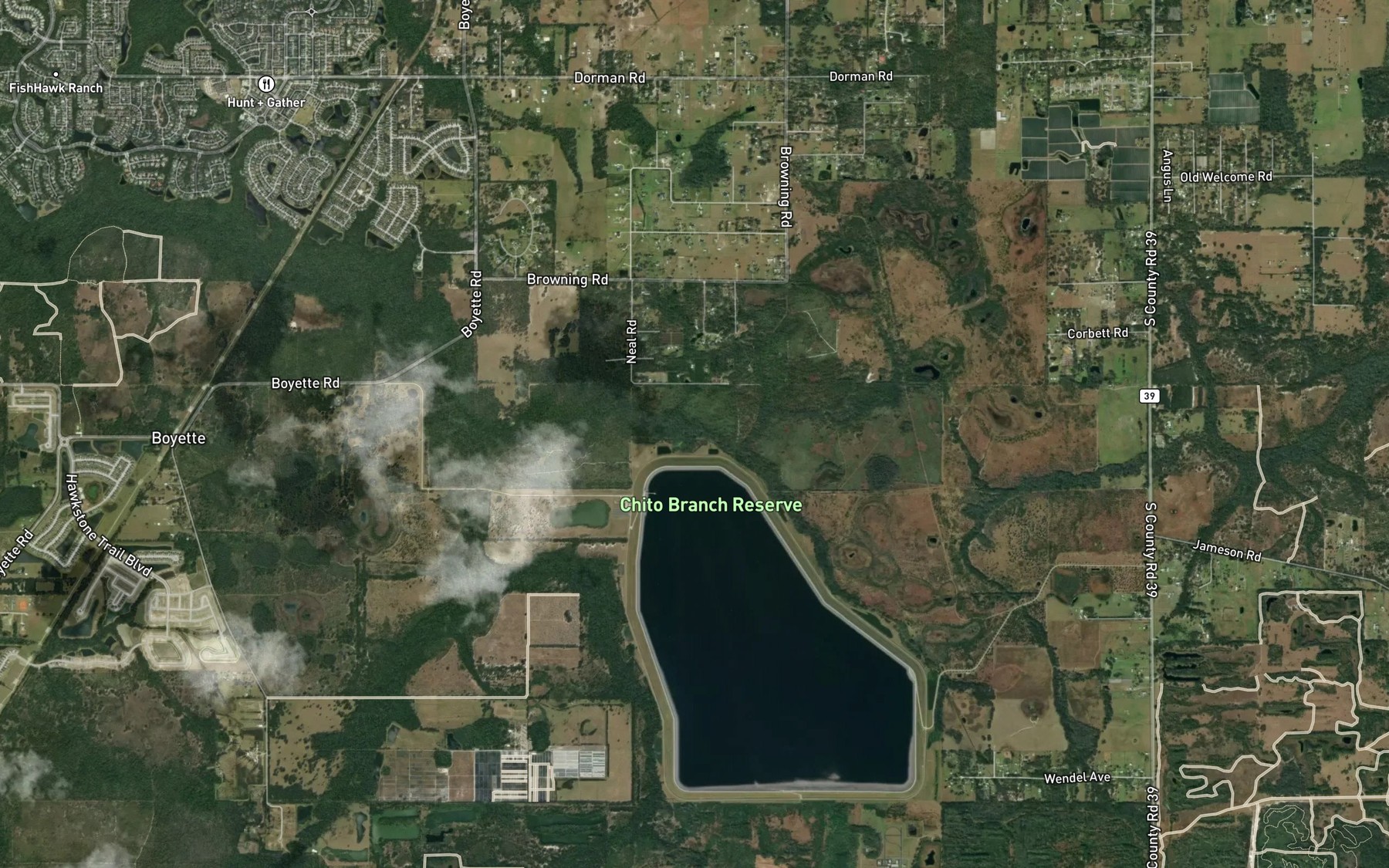 Satellite map of the Doe Branch