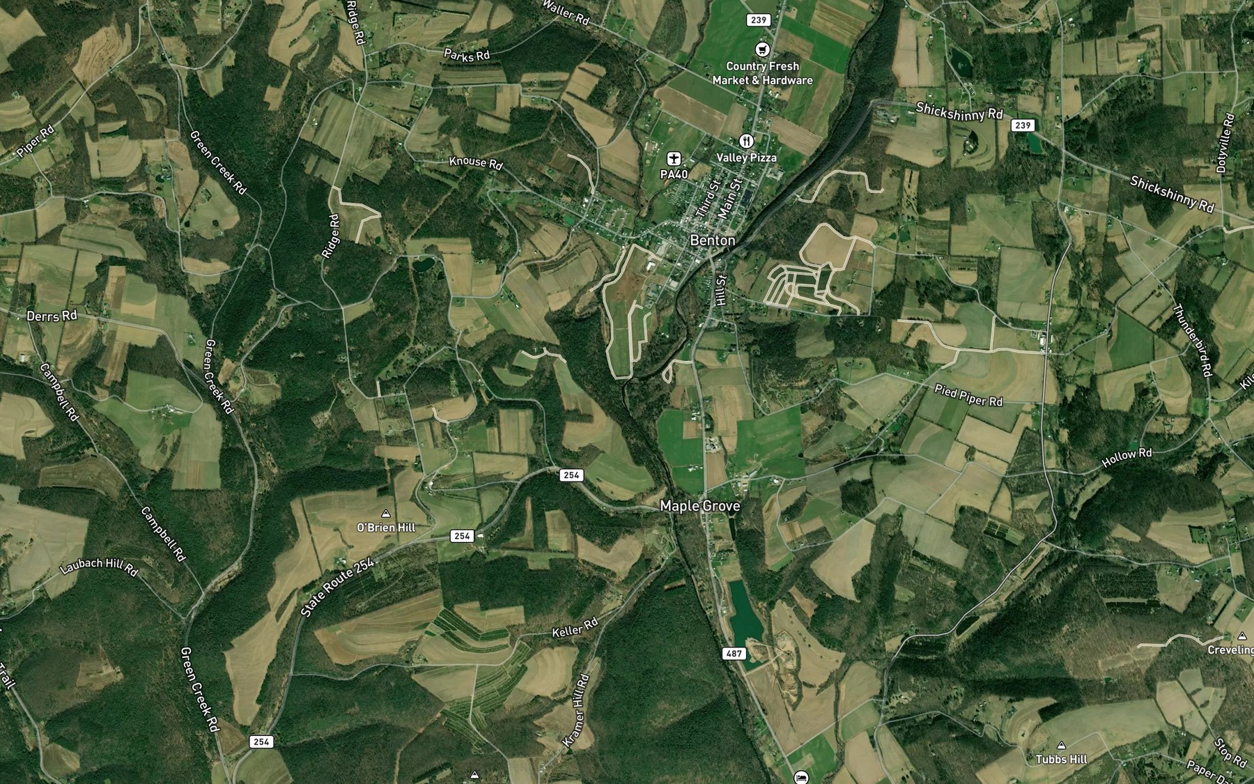 Satellite map of the West Creek