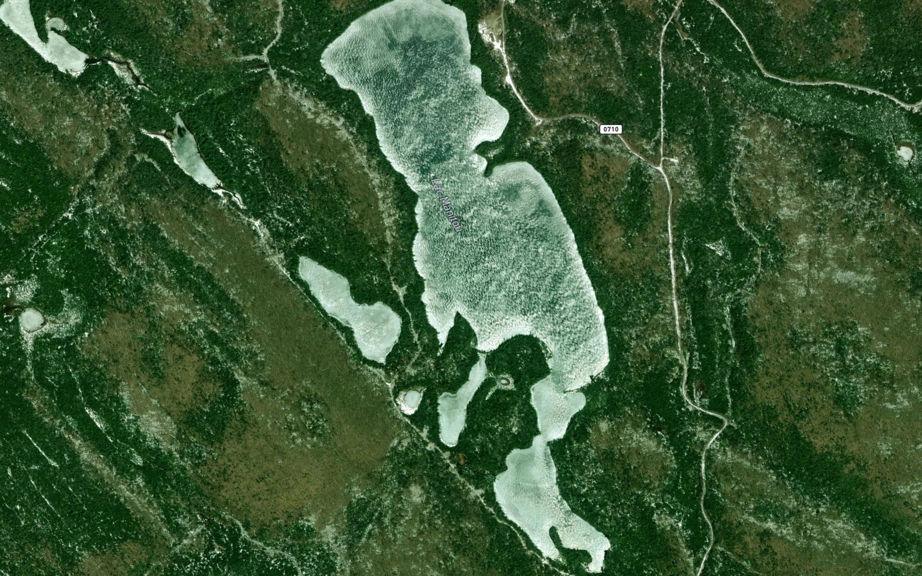 Satellite map of the Lac Manitou