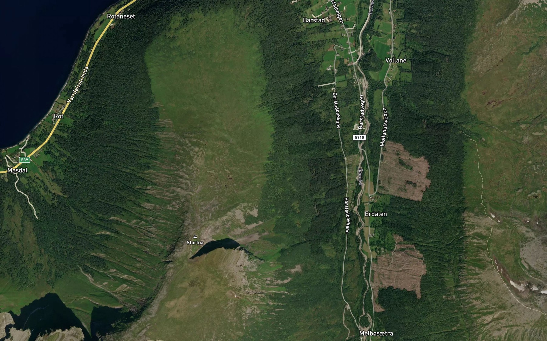 Satellite map of the Saegrovgjelet