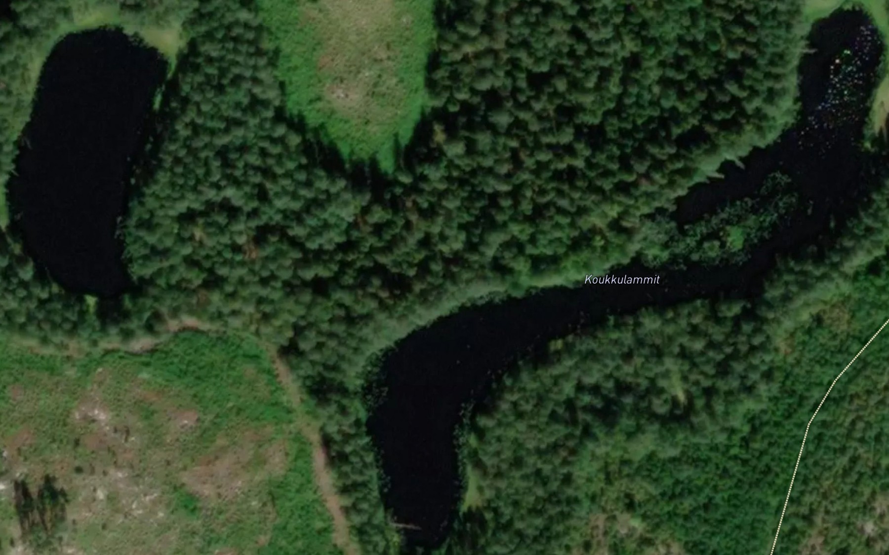 Satellite map of the Koukkulammit