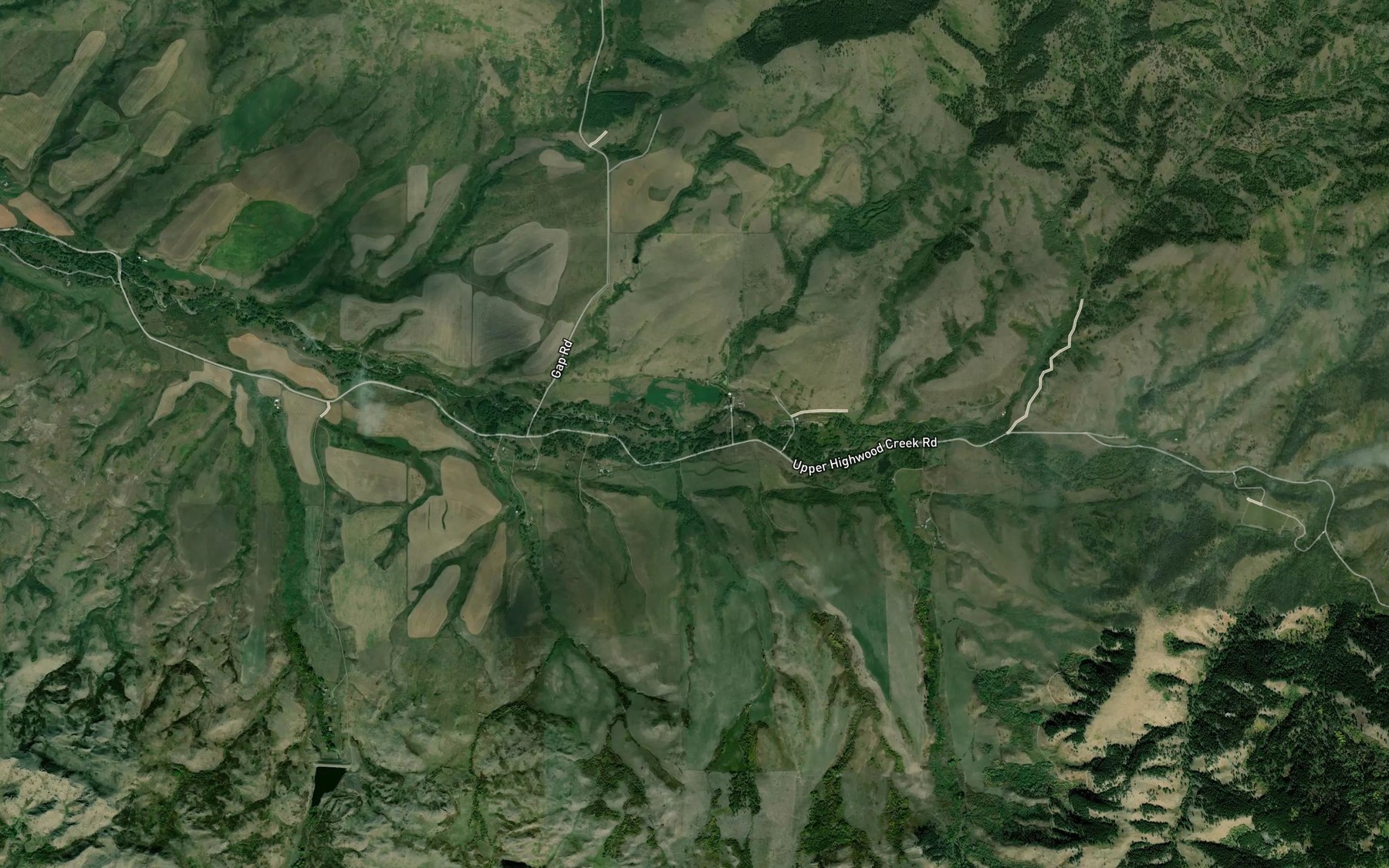 Satellite map of the Watkins Creek