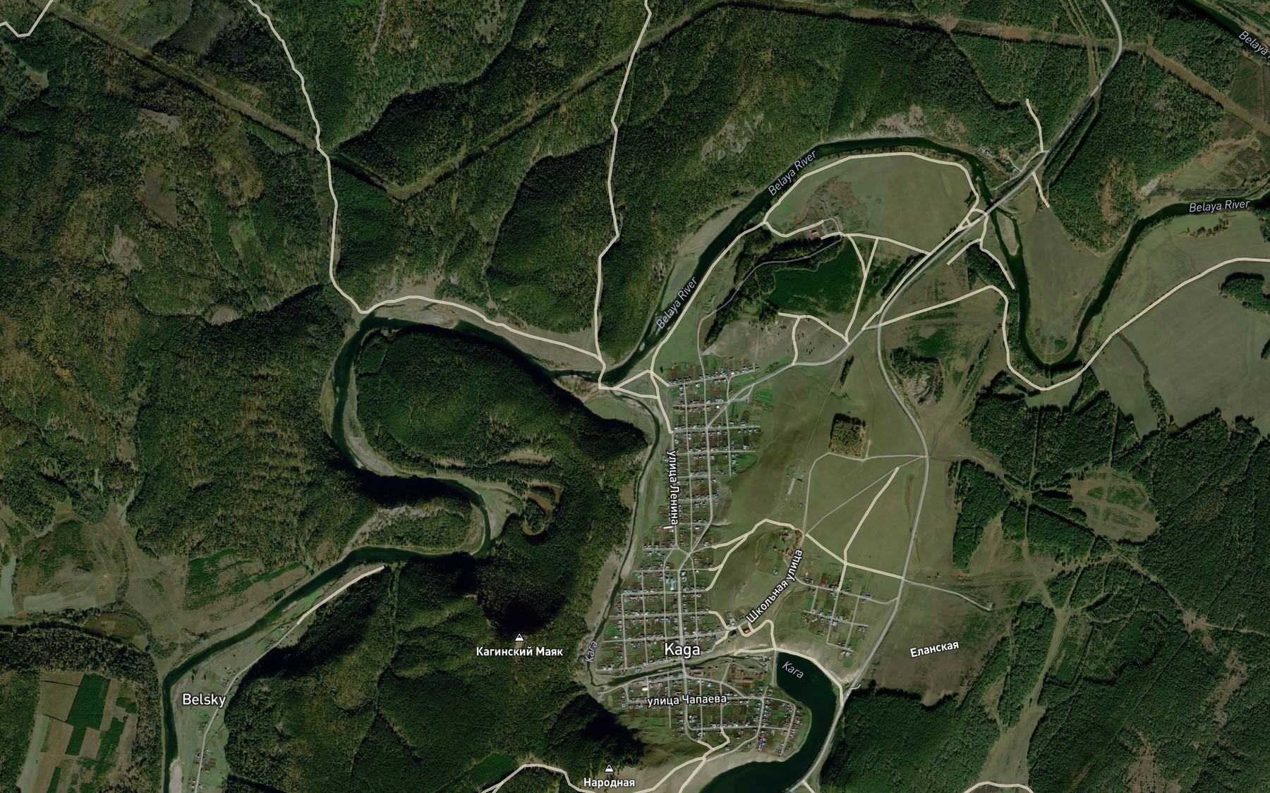Satellite map of the Kaga