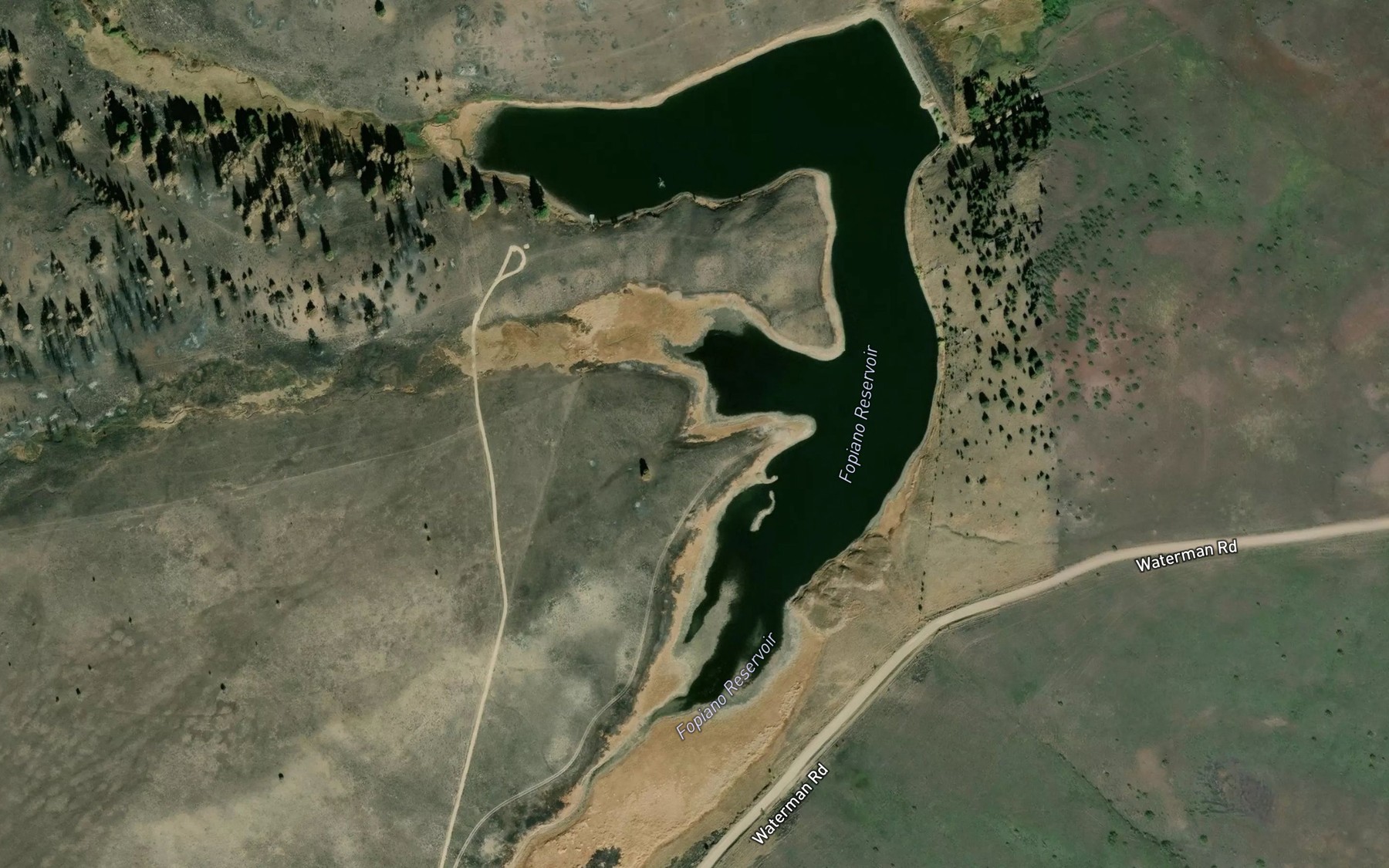 Satellite map of the Fopiano Reservoir