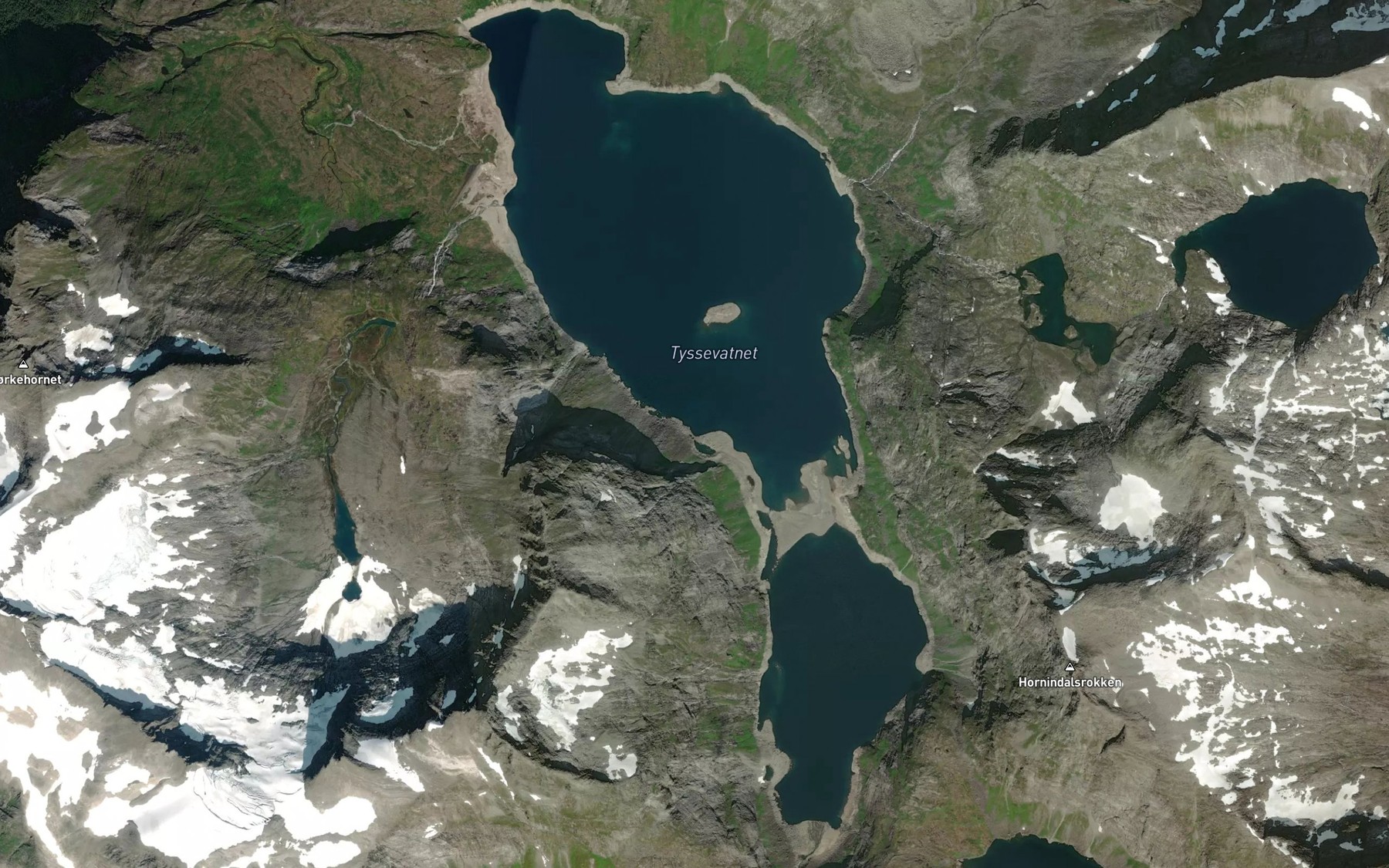 Satellite map of the Tyssevatnet