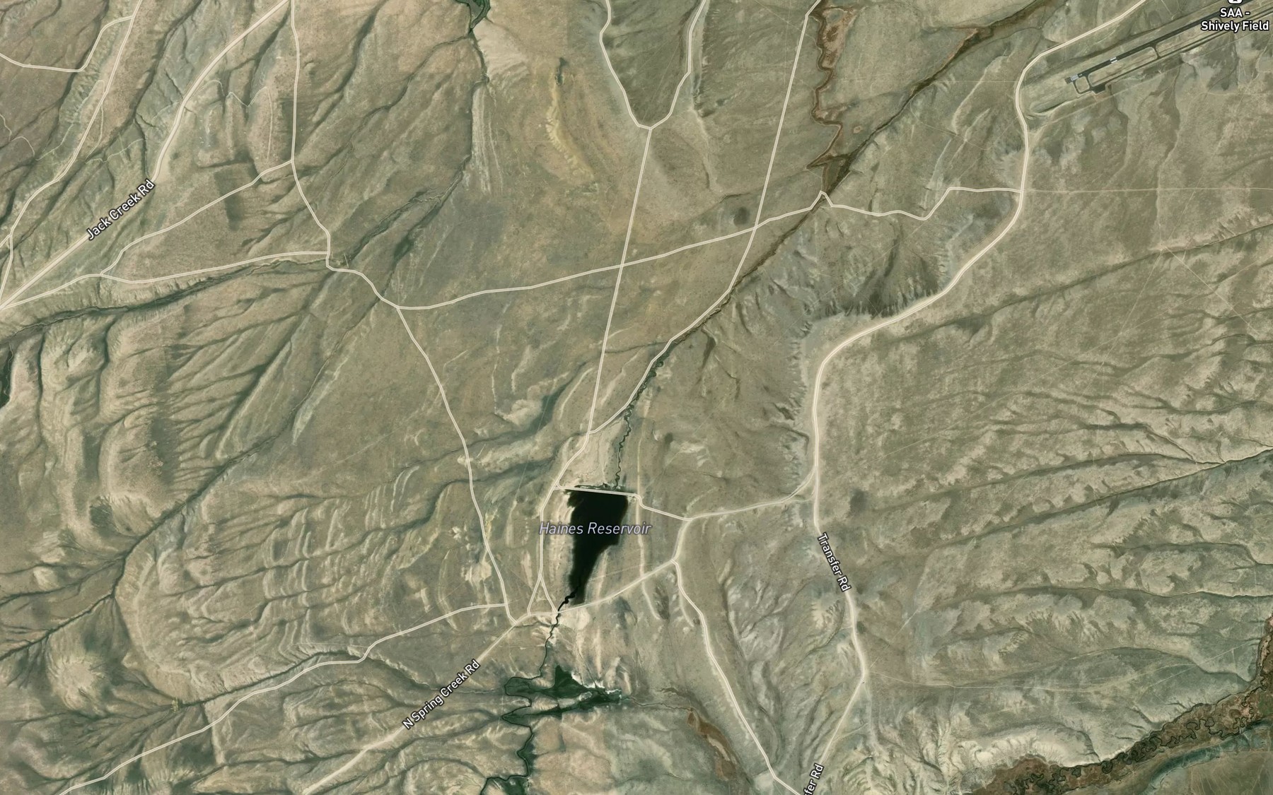 Satellite map of the Haines Ditch