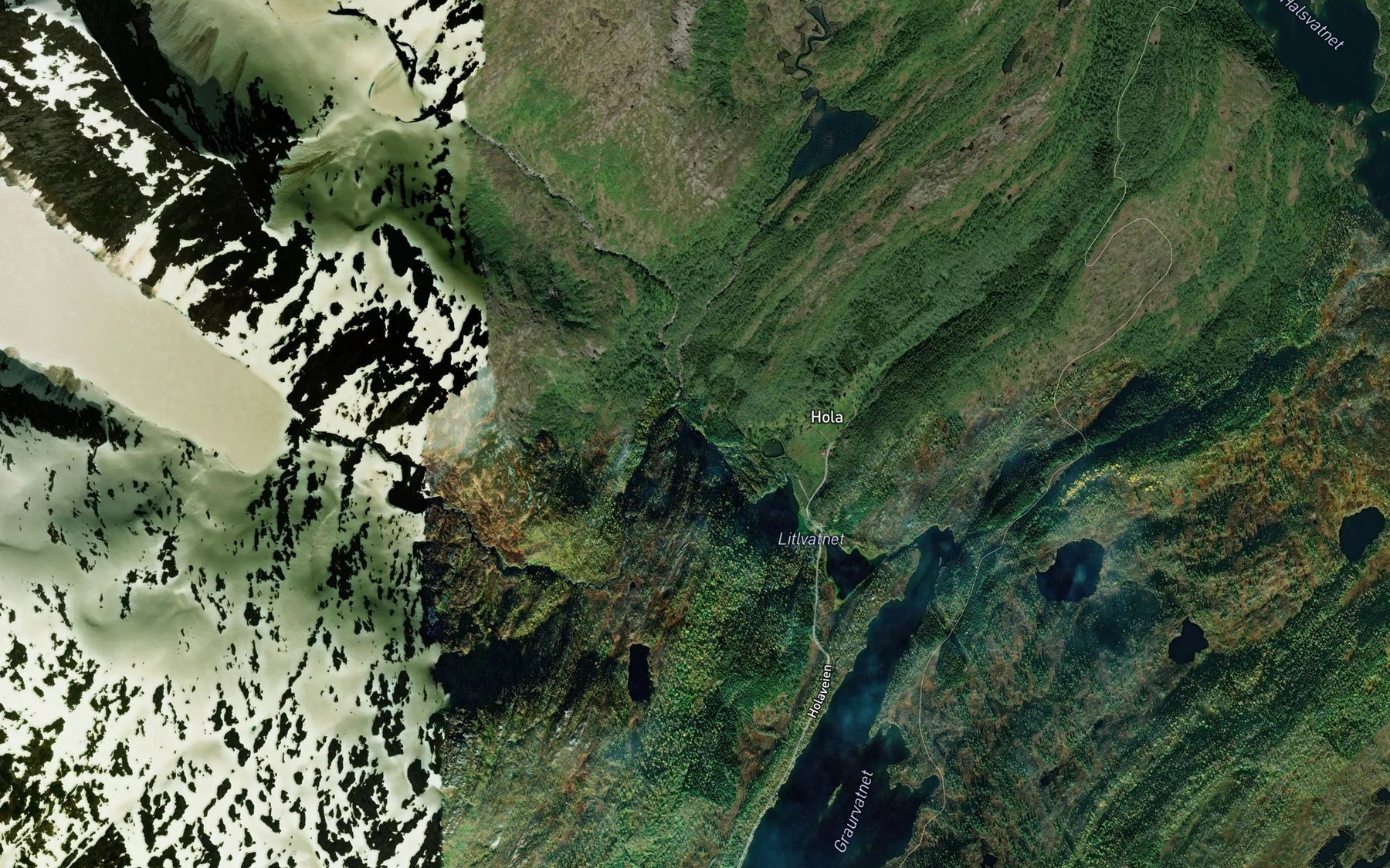 Satellite map of the Greinlifossen