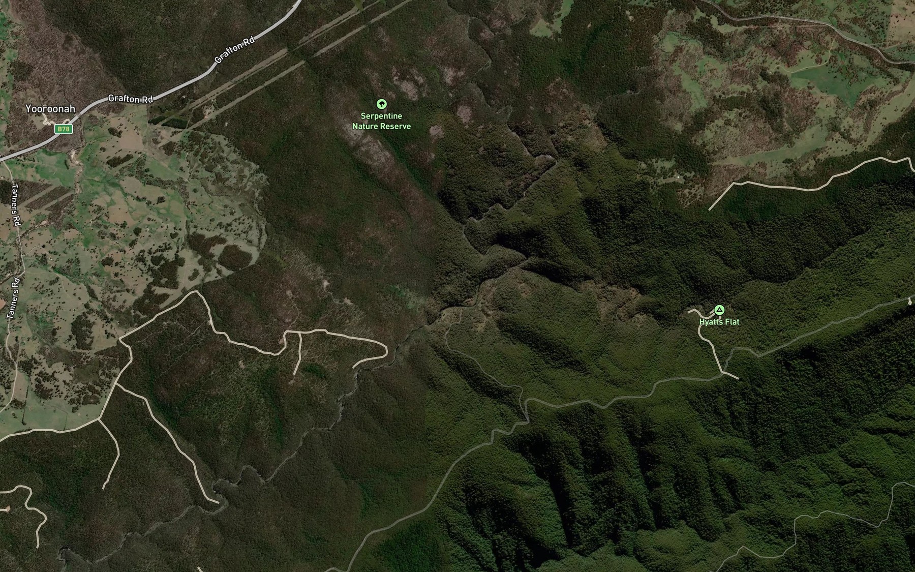 Satellite map of the Back Creek