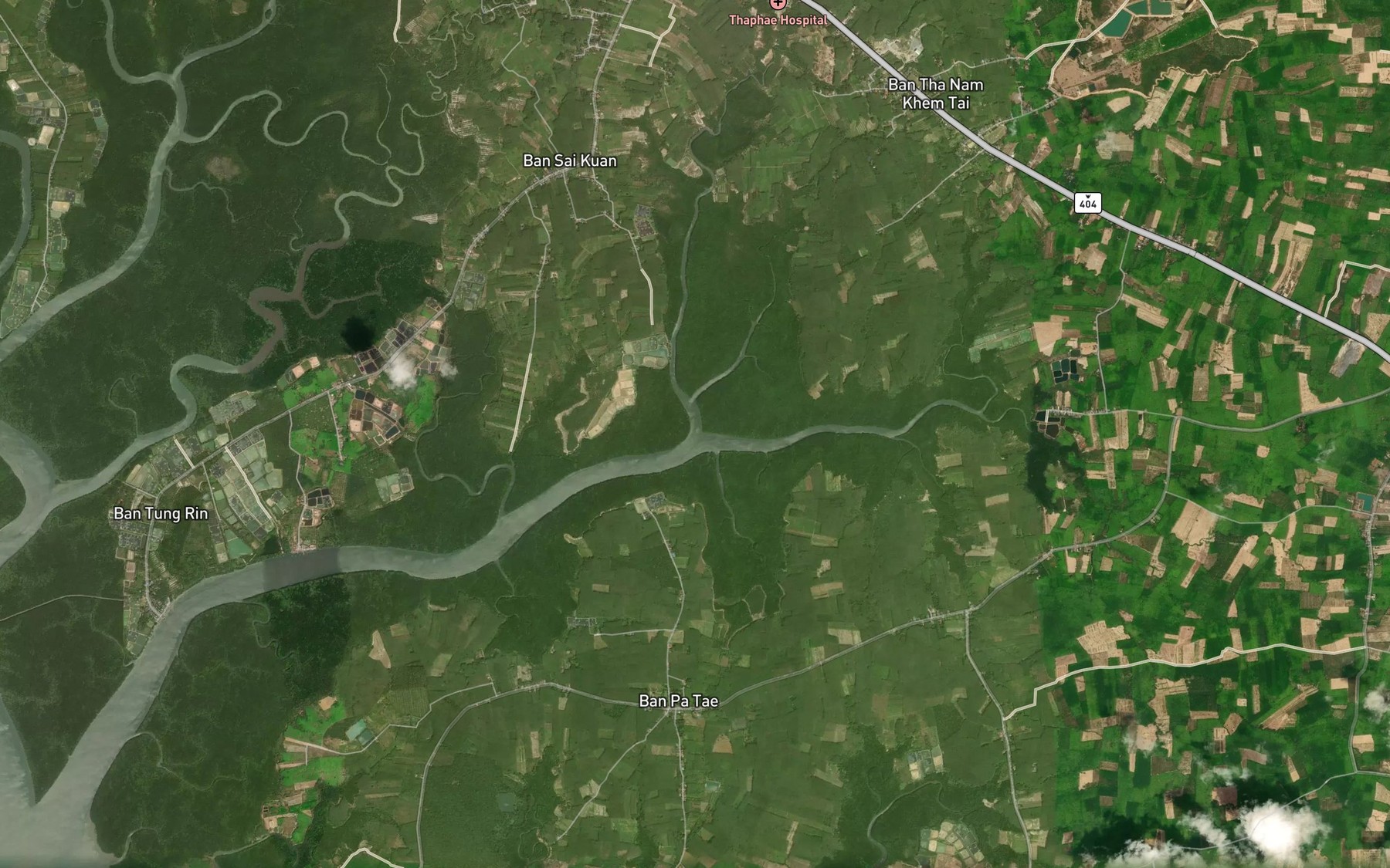 Satellite map of the Khlong Nam Khem
