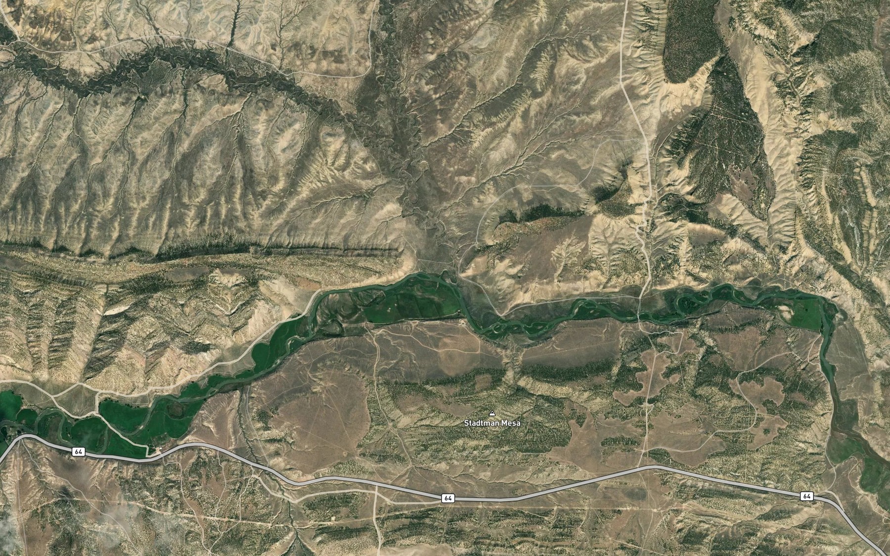 Satellite map of the Wolf Creek