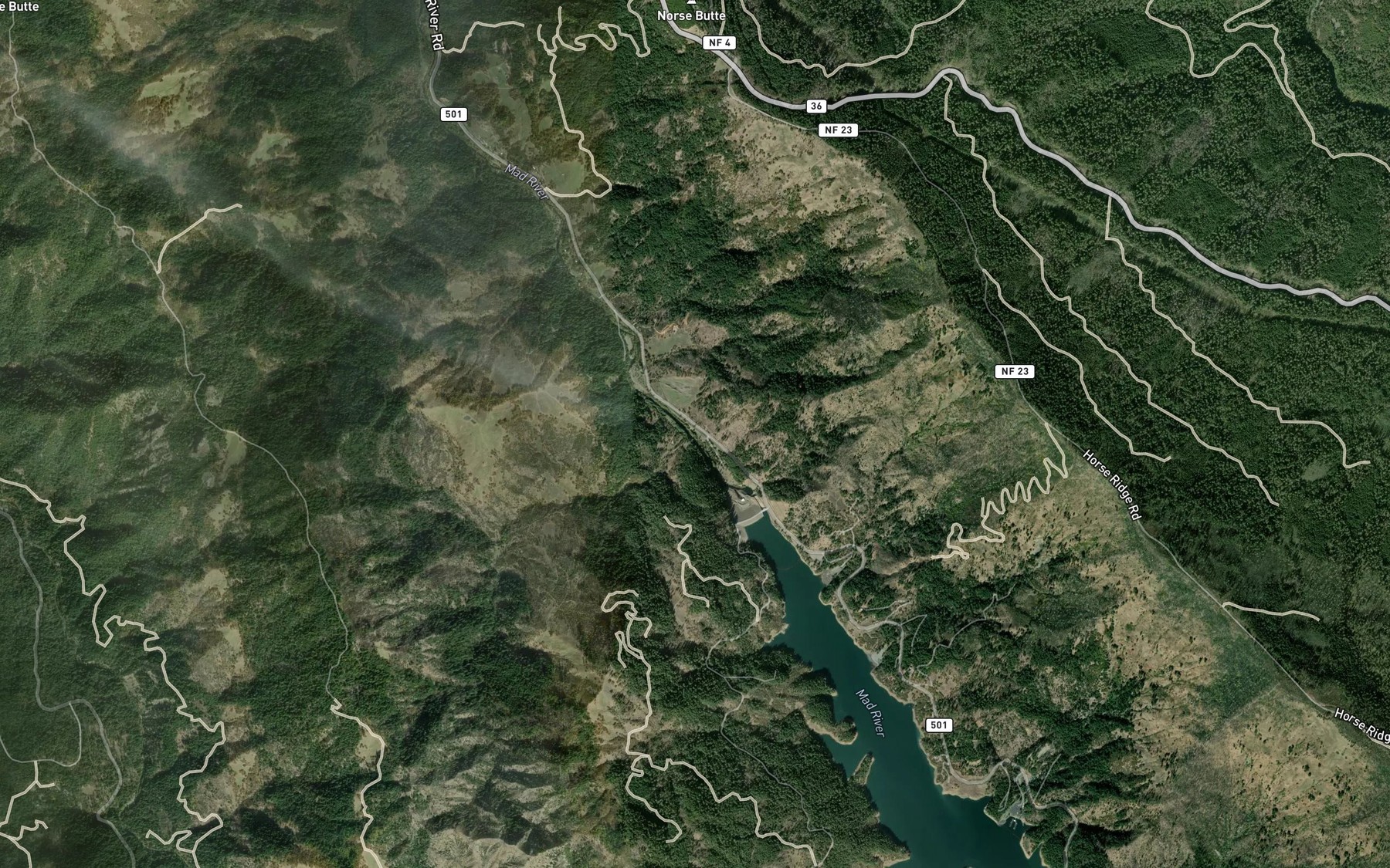 Satellite map of the Hale Creek