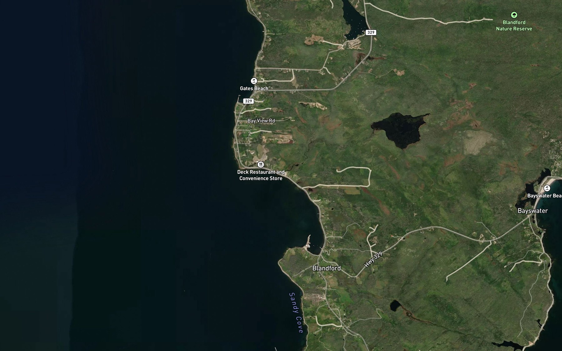 Satellite map of the Youngs Brook