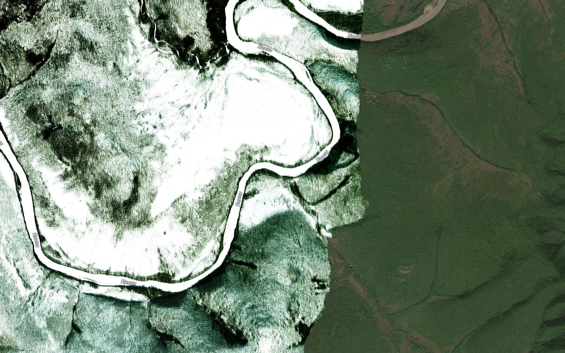 Satellite map of the Malyy Kurum