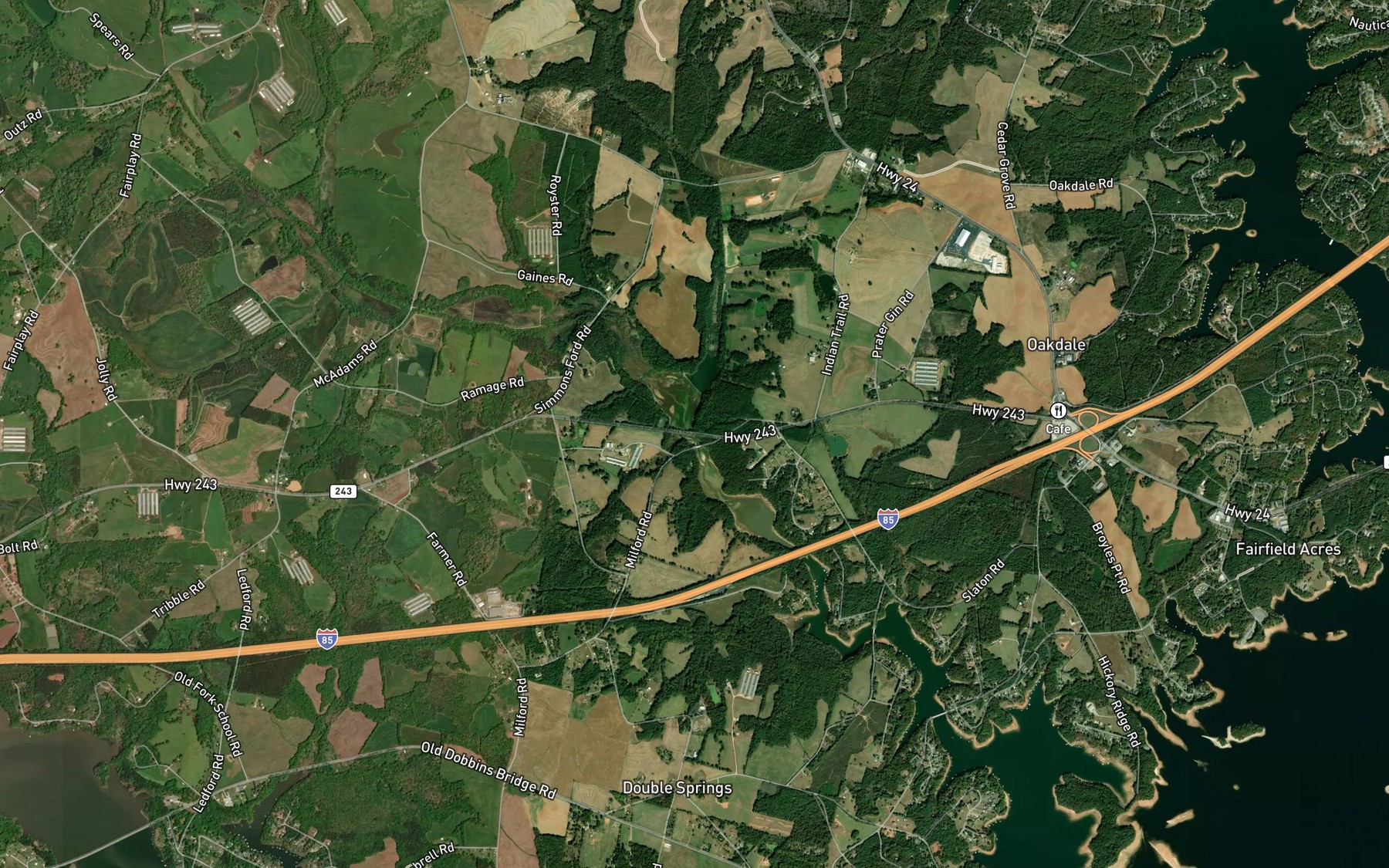 Satellite map of the East Prong Little Beaver Dam Creek
