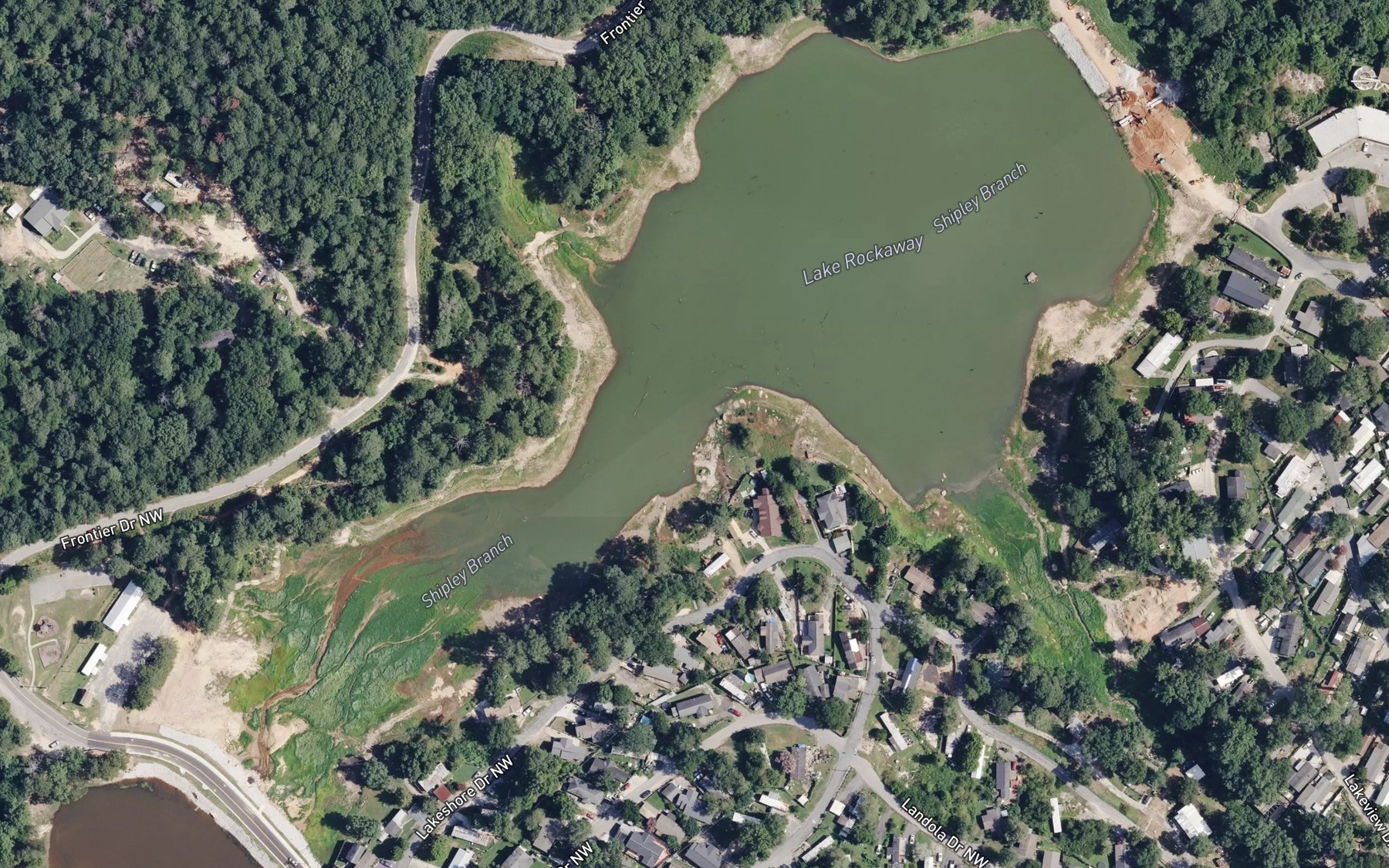 Satellite map of the Lake Rockaway