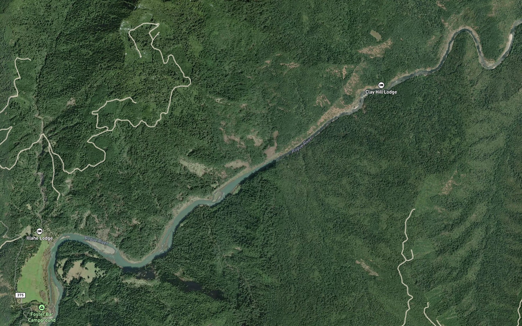 Satellite map of the Flea Creek