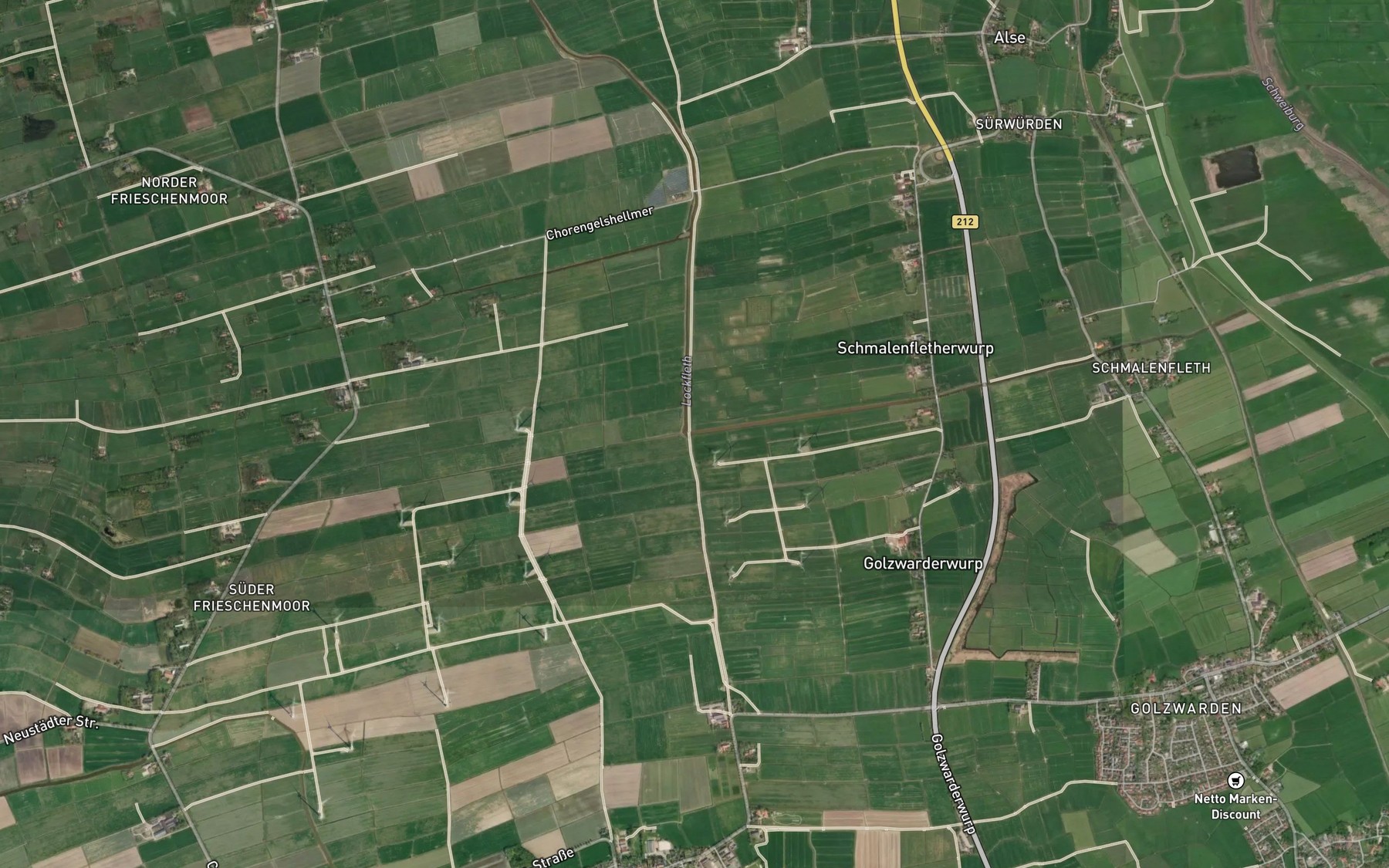 Satellite map of the Schmalenflether Sieltief