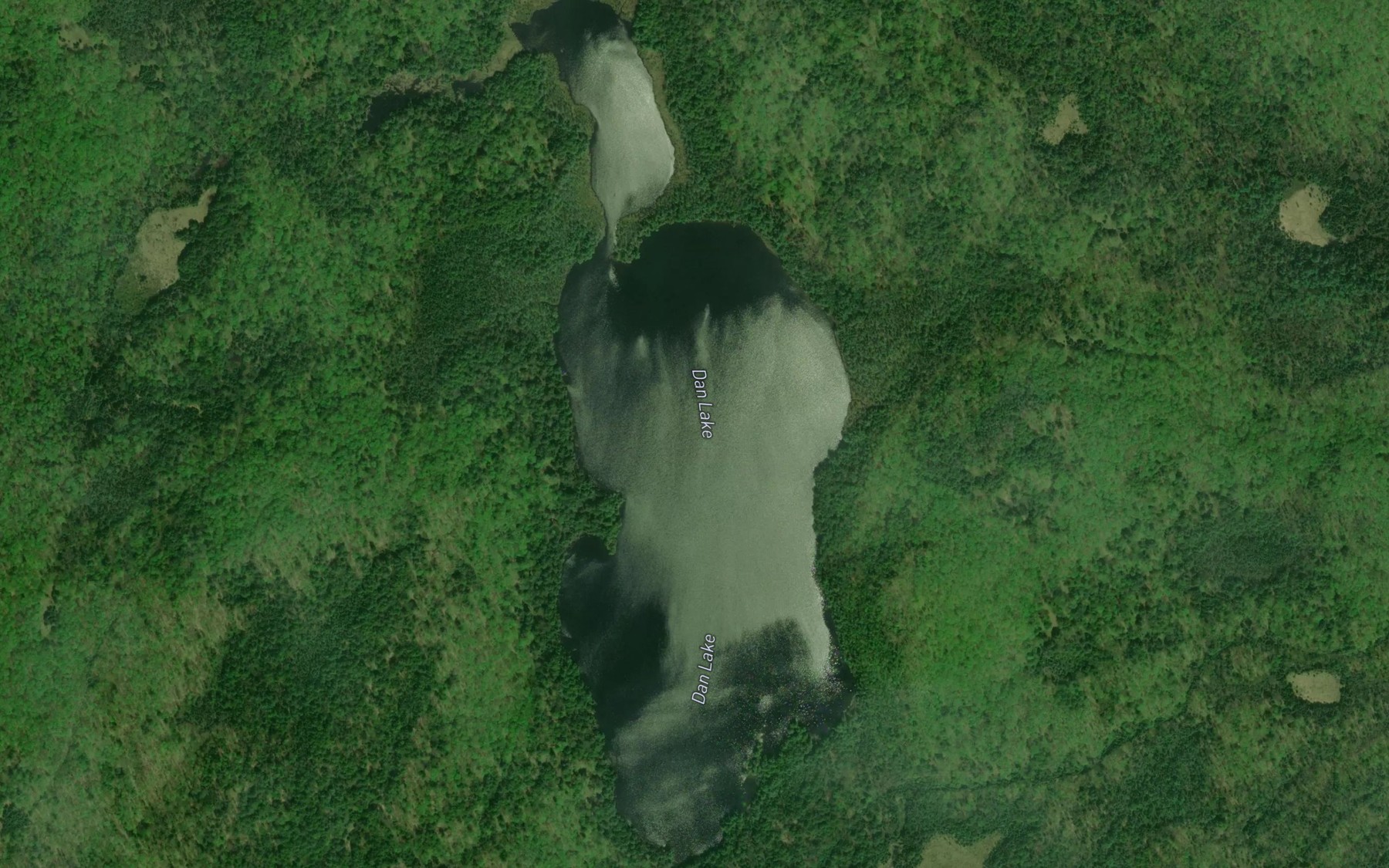 Satellite map of the Dan Lake