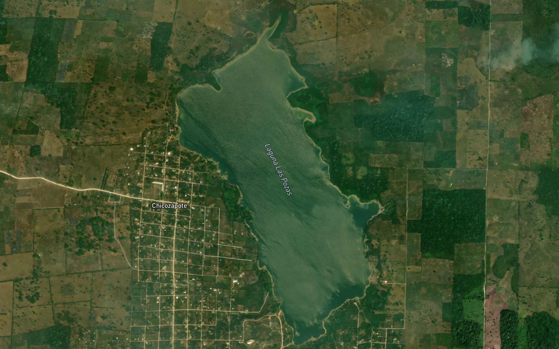 Satellite map of the Laguna Las Pozas