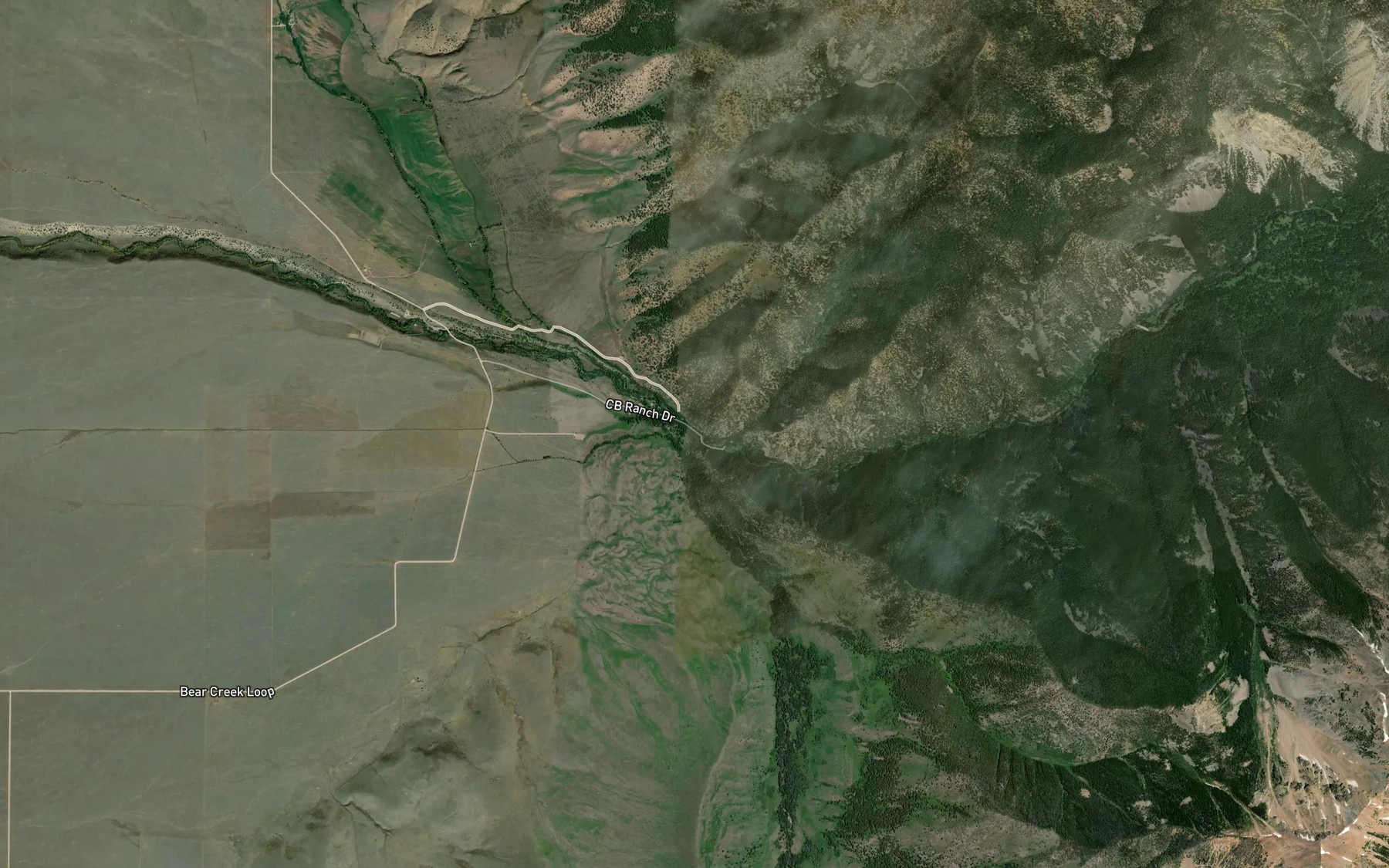 Satellite map of the South Fork Indian Creek