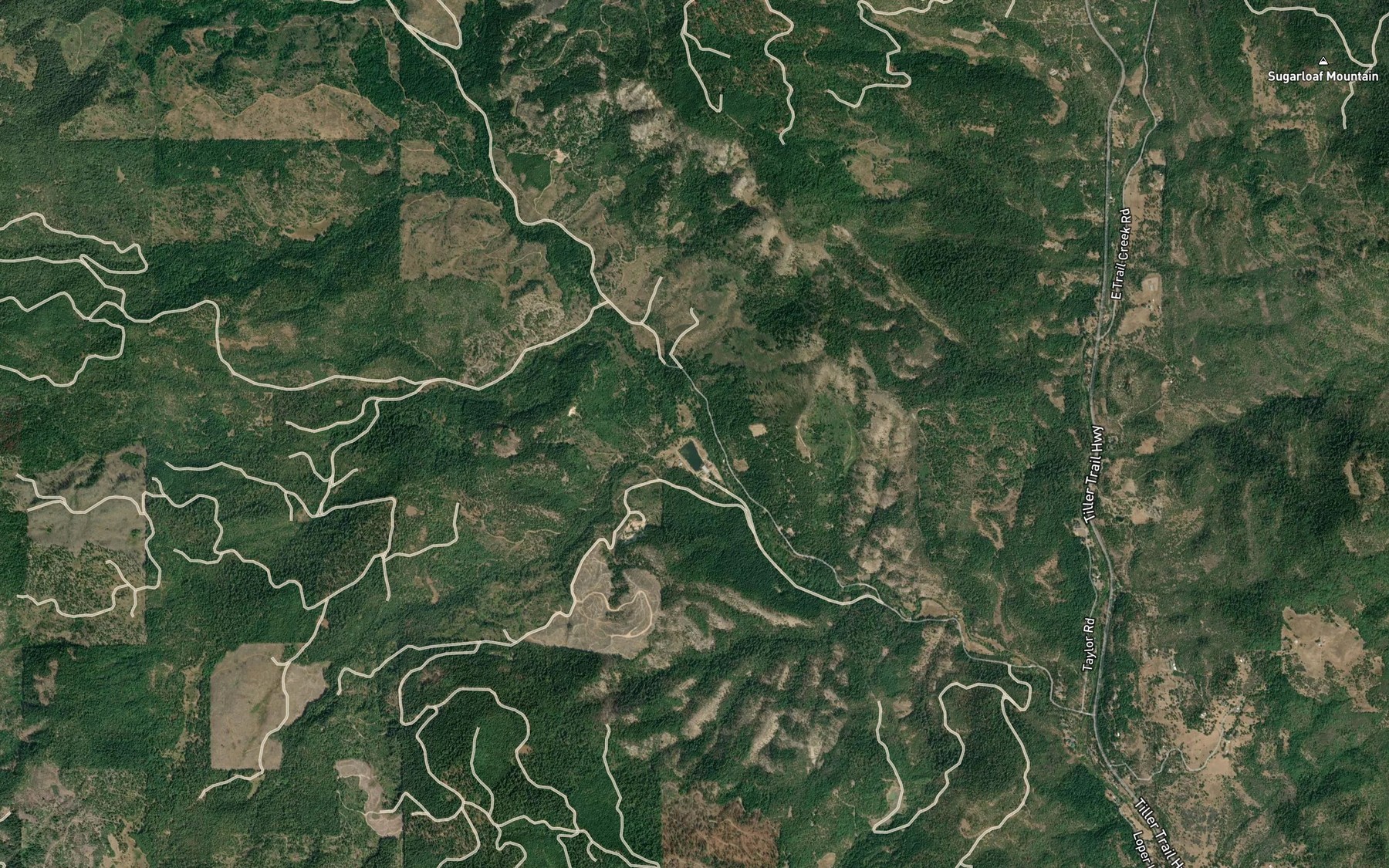 Satellite map of the Paradise Creek