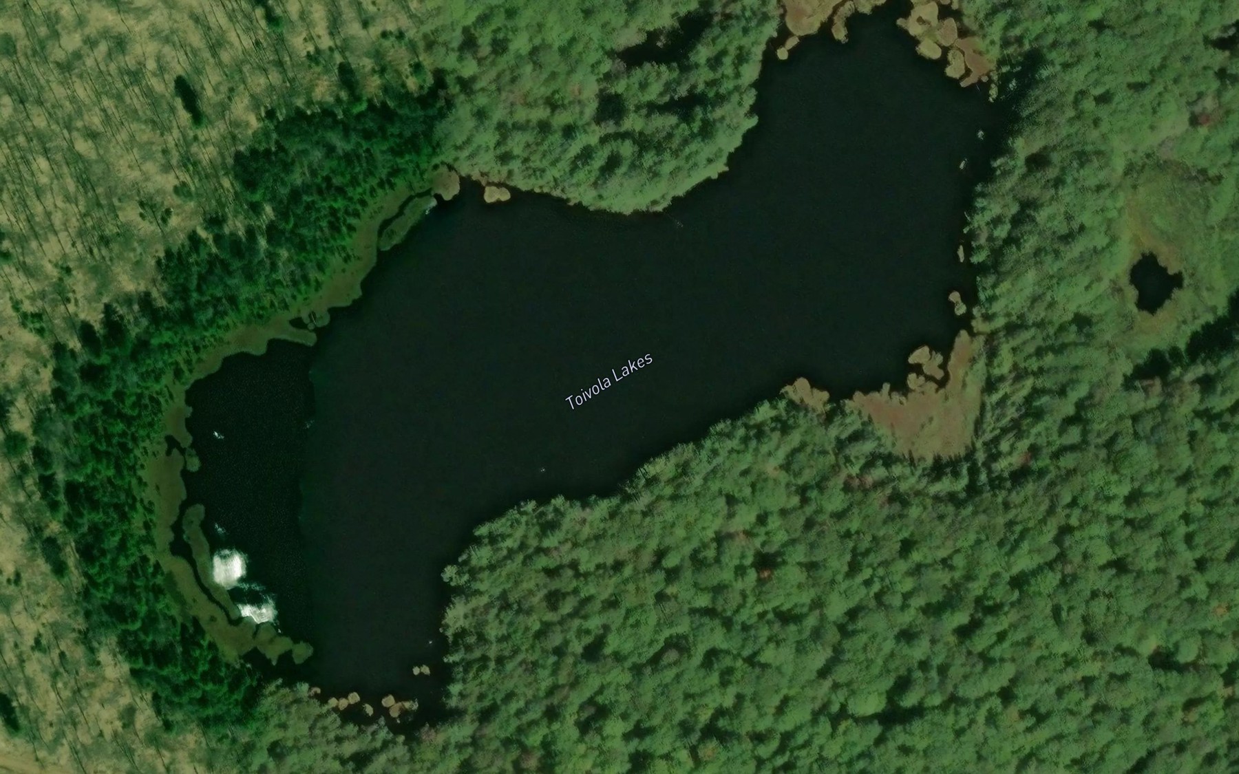 Satellite map of the Toivola Lakes